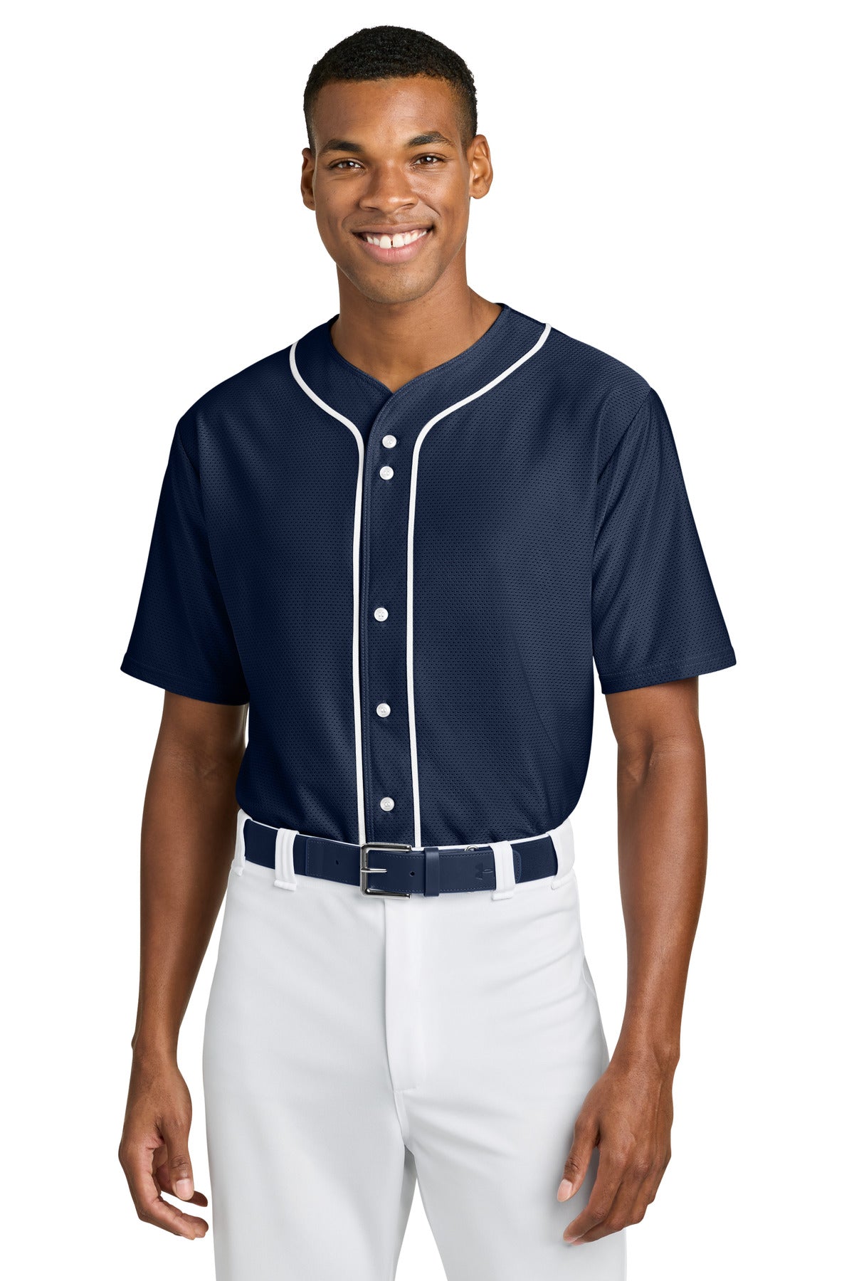 A4 Short Sleeve Full-Button Baseball Top A4N4184