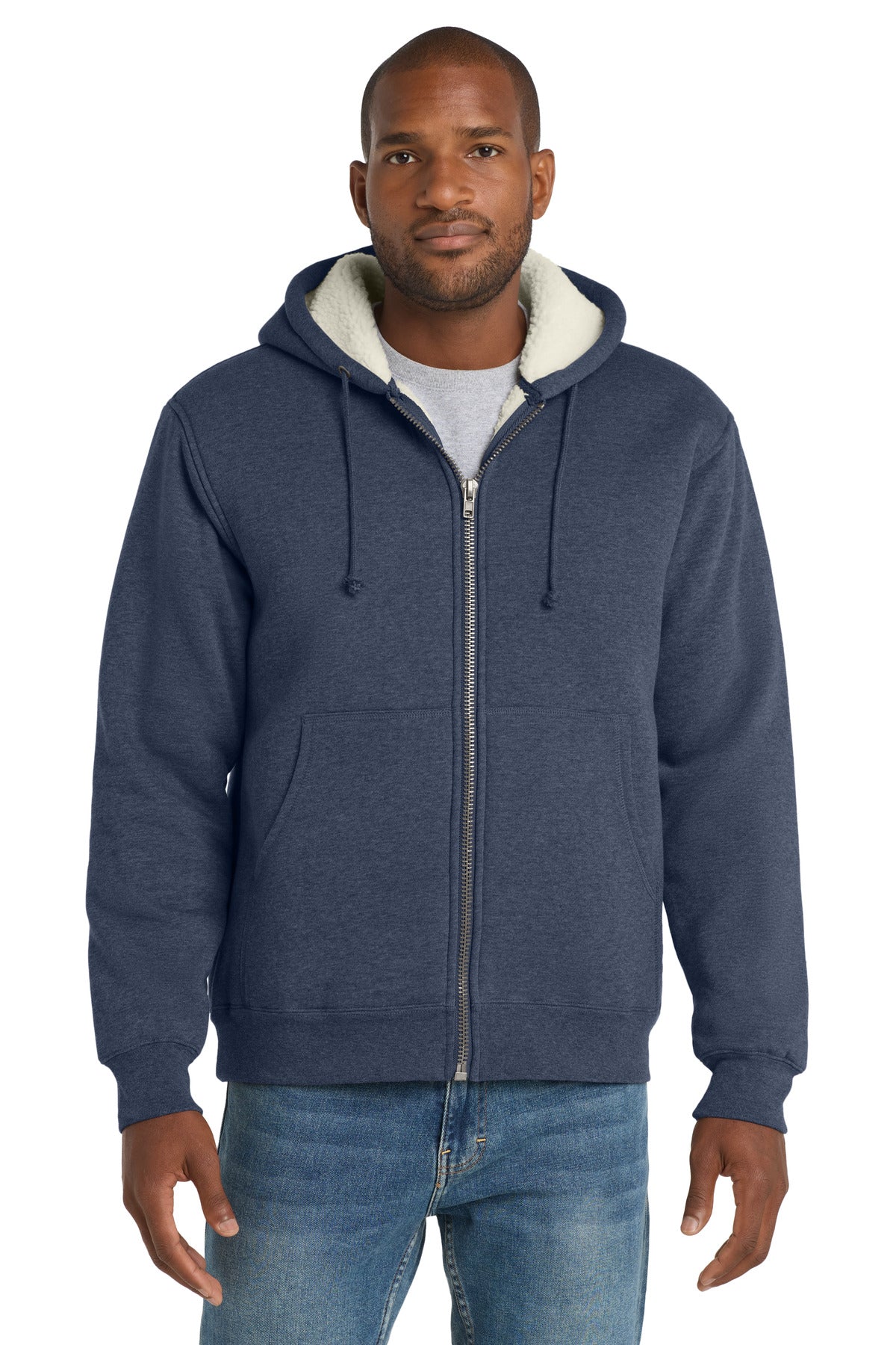 CornerStone® Heavyweight Sherpa-Lined Hooded Fleece Jacket. CS625