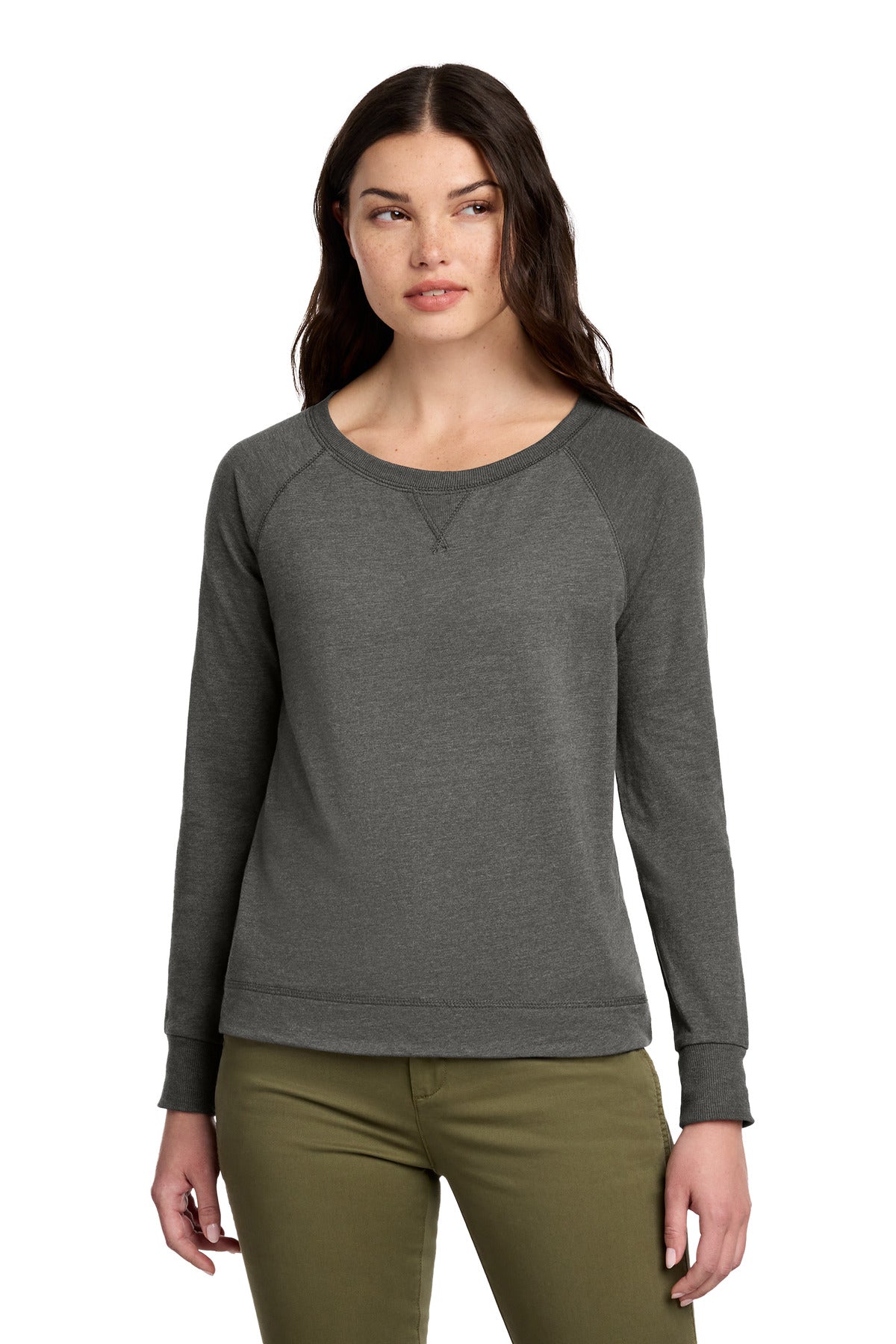 District® Women's Featherweight French Terry™ Long Sleeve Crewneck DT672