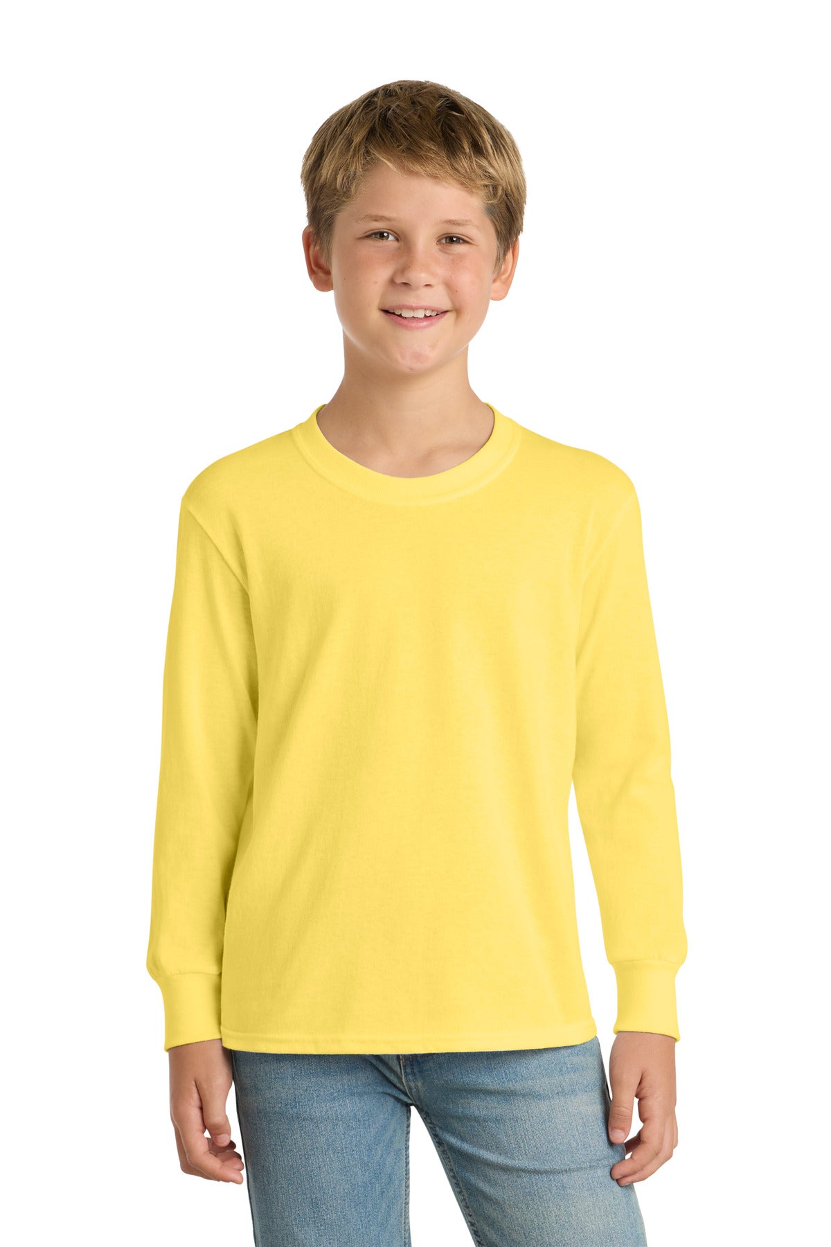 Port & Co® Youth Long Sleeve Core Cotton Tee. PC54YLS
