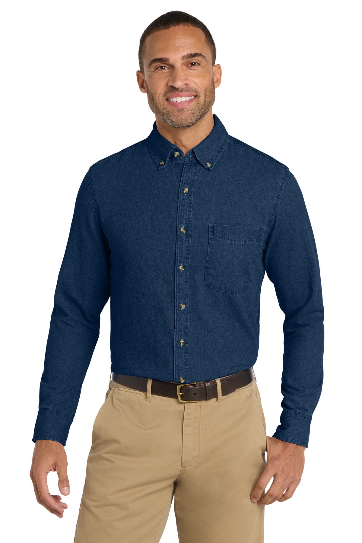 Port & Co® Long Sleeve Value Denim Shirt. SP10