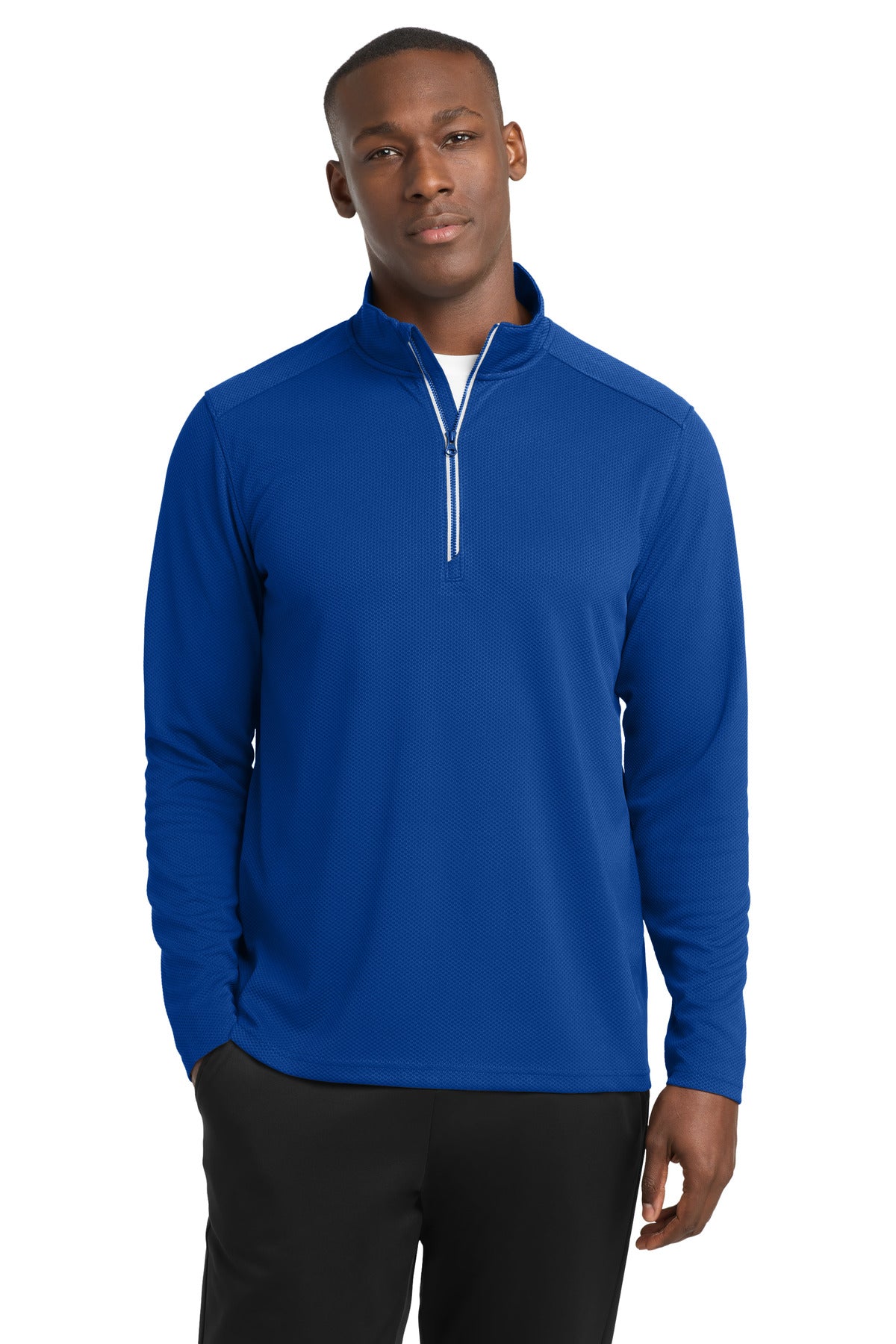 Sport-Tek® Sport-Wick® Textured 1/4-Zip Pullover. ST860