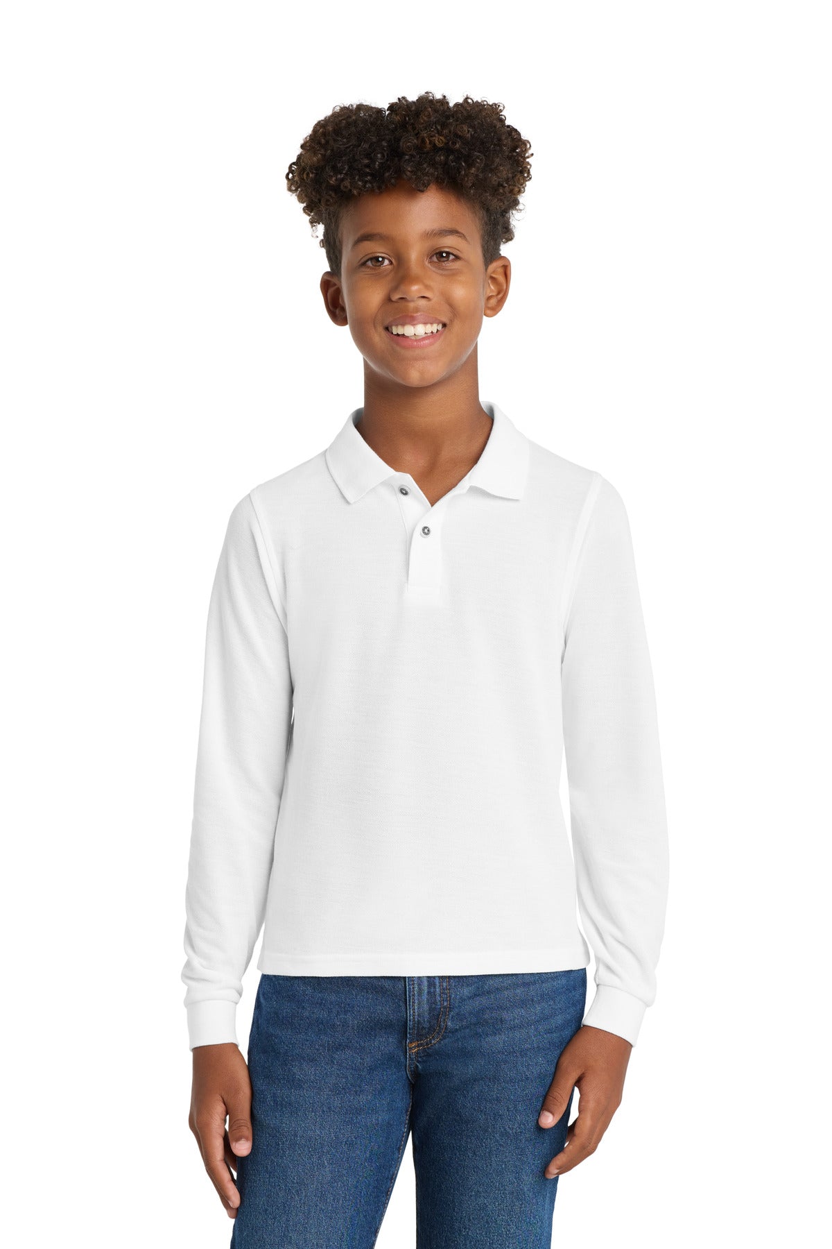 Port Authority® Youth Long Sleeve Silk Touch™ Polo. Y500LS