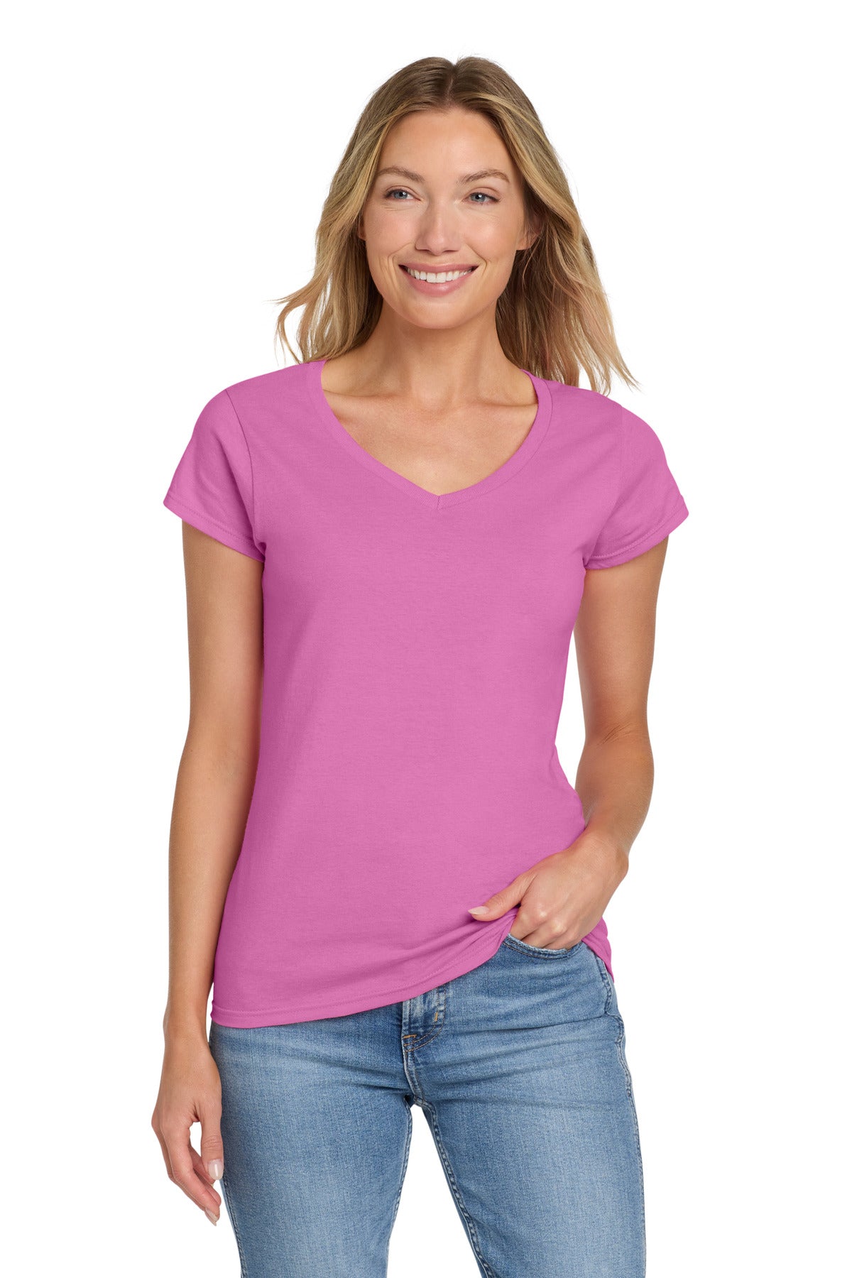 Gildan Softstyle® Women's Fit V-Neck T-Shirt. 64V00L