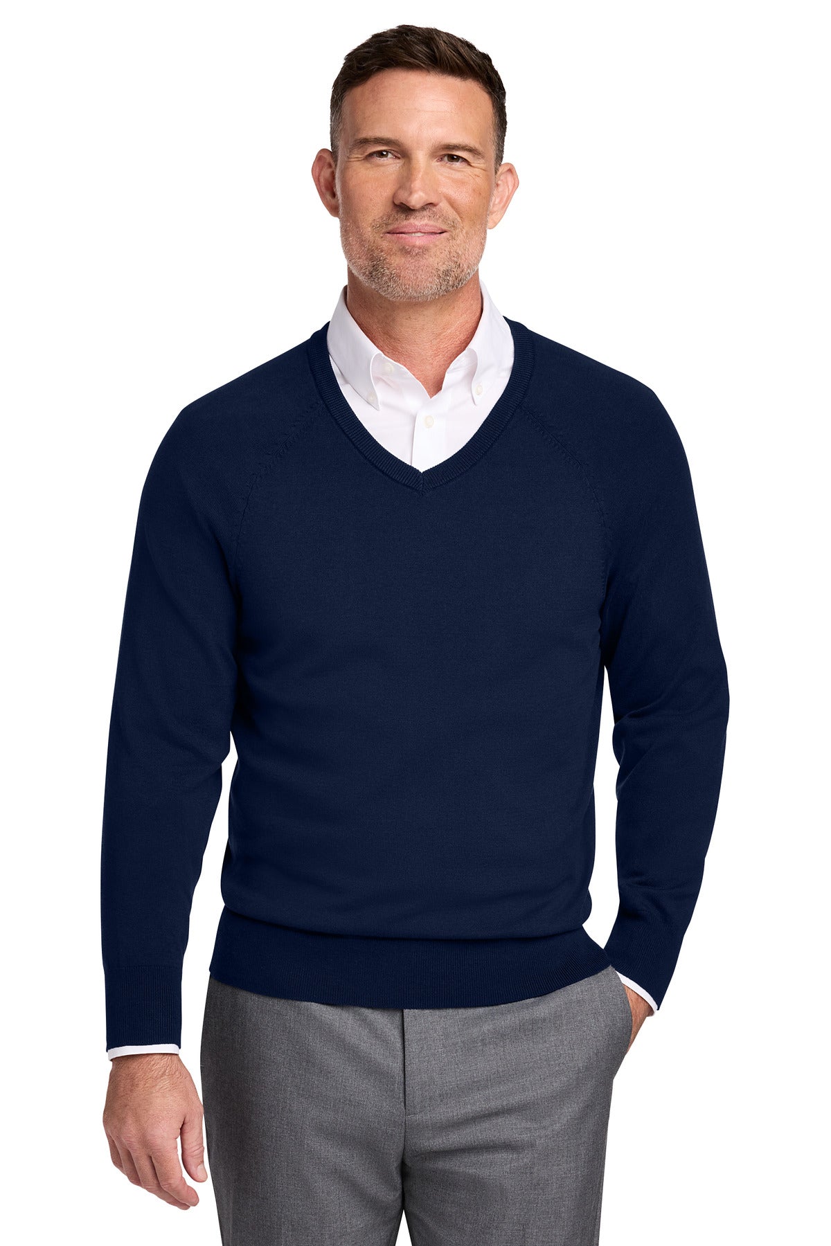 Brooks Brothers® Cotton Stretch V-Neck Sweater BB18400