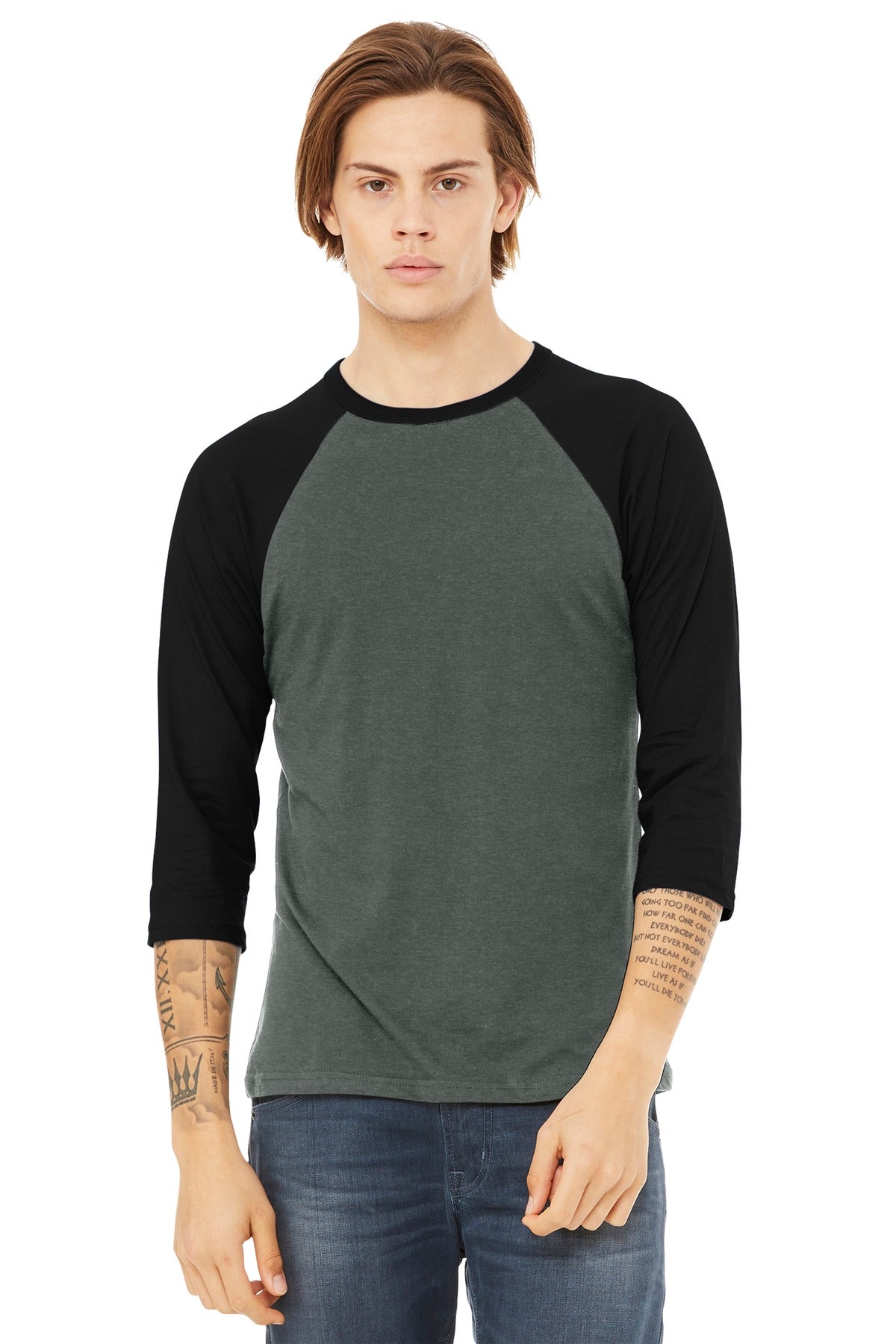 BELLA+CANVAS ® Unisex 3/4-Sleeve Baseball Tee. BC3200