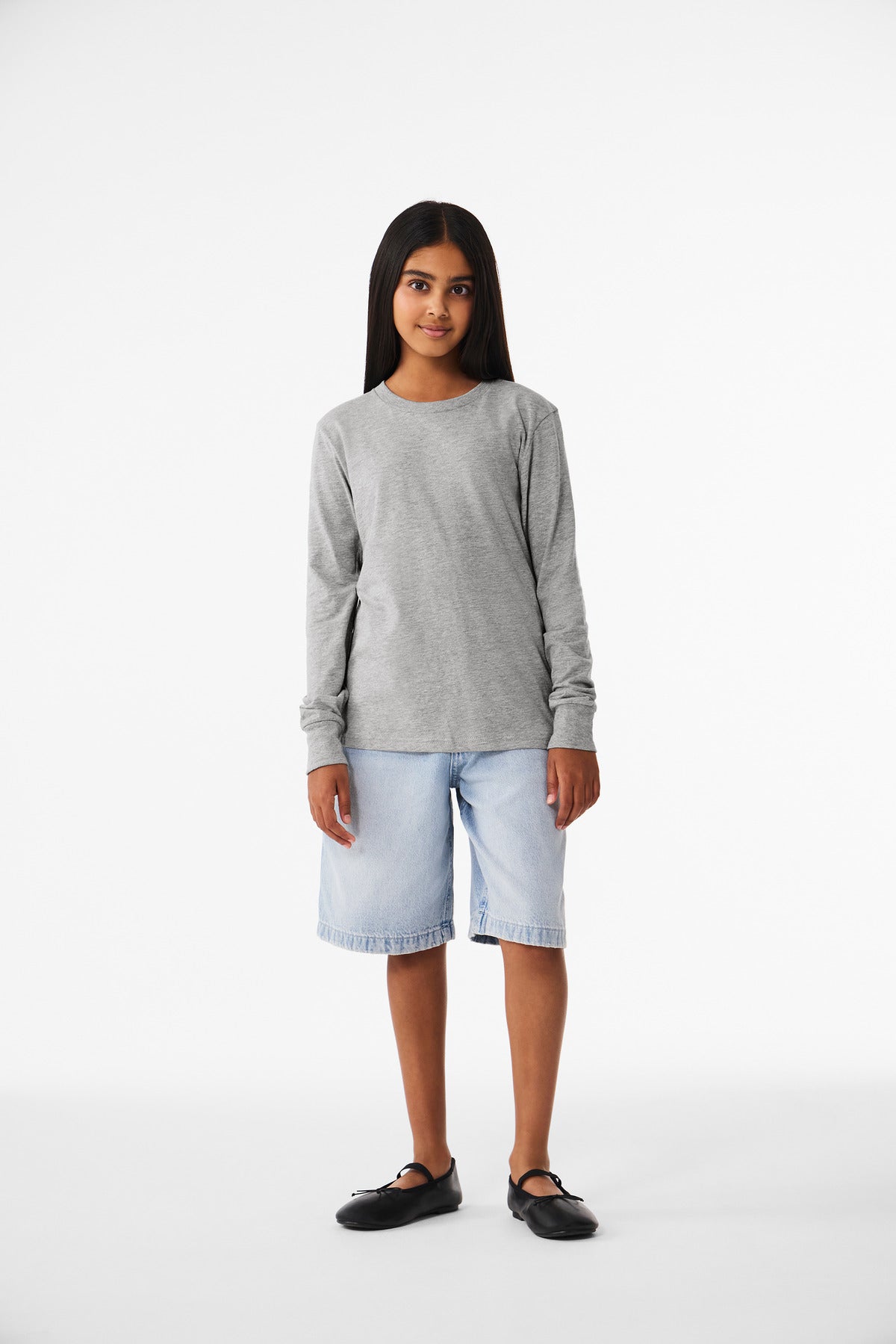 BELLA+CANVAS® Youth Heather CVC Long Sleeve Tee BC3501YCVC