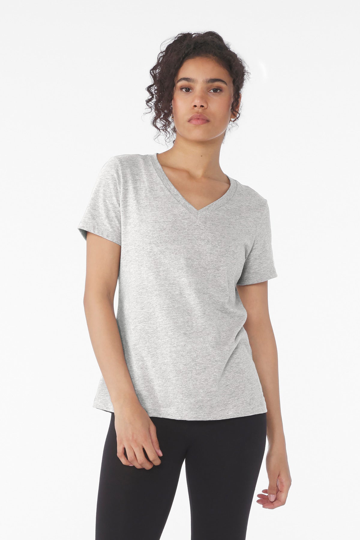BELLA+CANVAS Women's Relaxed Heather CVC V-Neck Tee