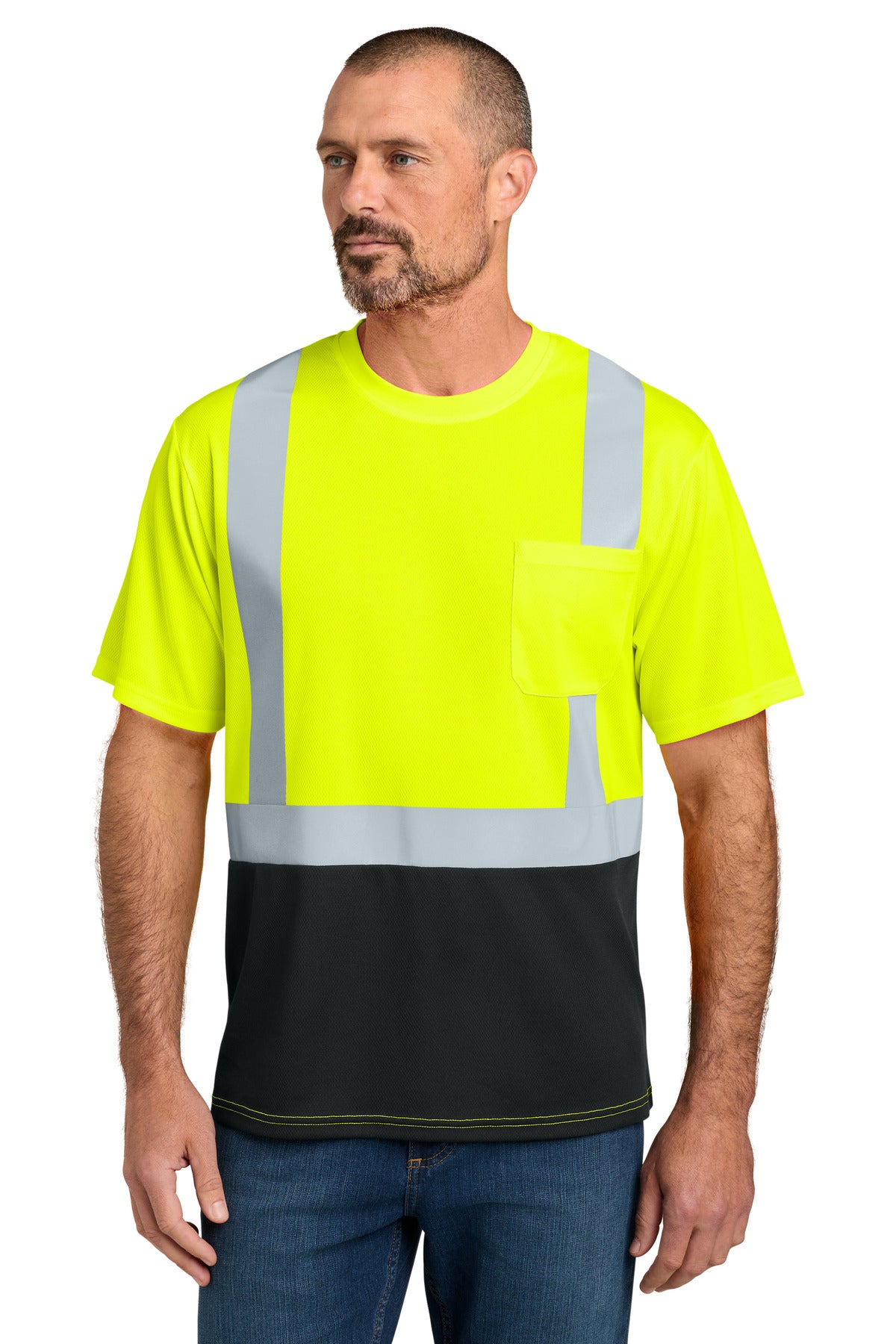 CornerStone® ANSI 107 Class 2 Short Sleeve Mesh Blocked Tee CS205