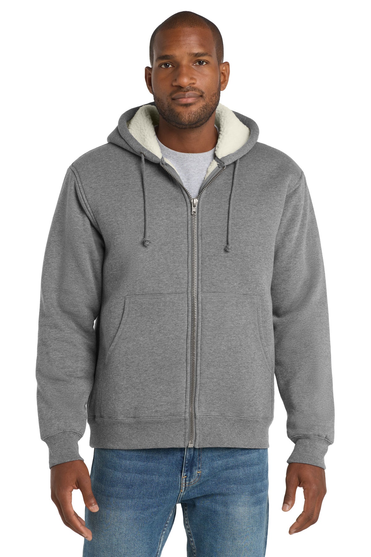 CornerStone® Heavyweight Sherpa-Lined Hooded Fleece Jacket. CS625