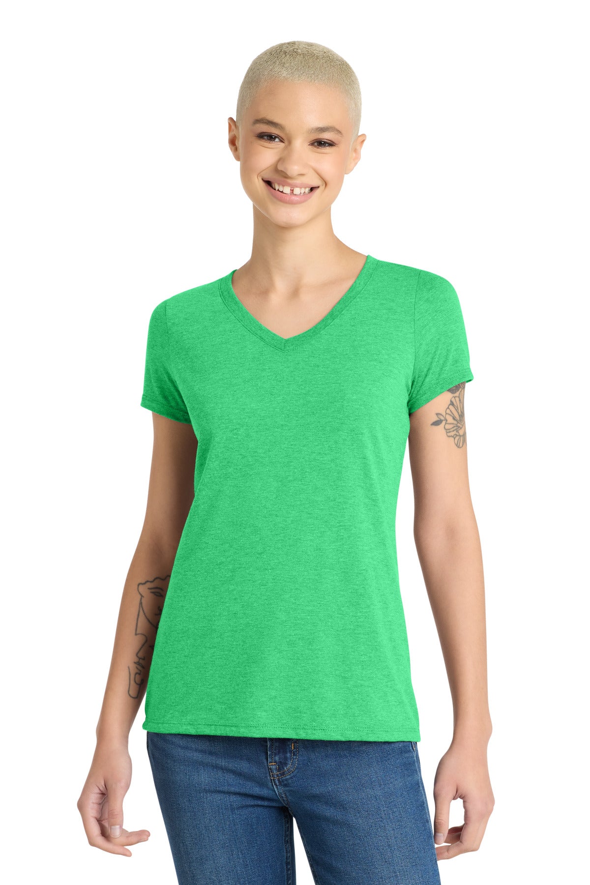 District® Women's Perfect Tri® V-Neck Tee. DM1350L