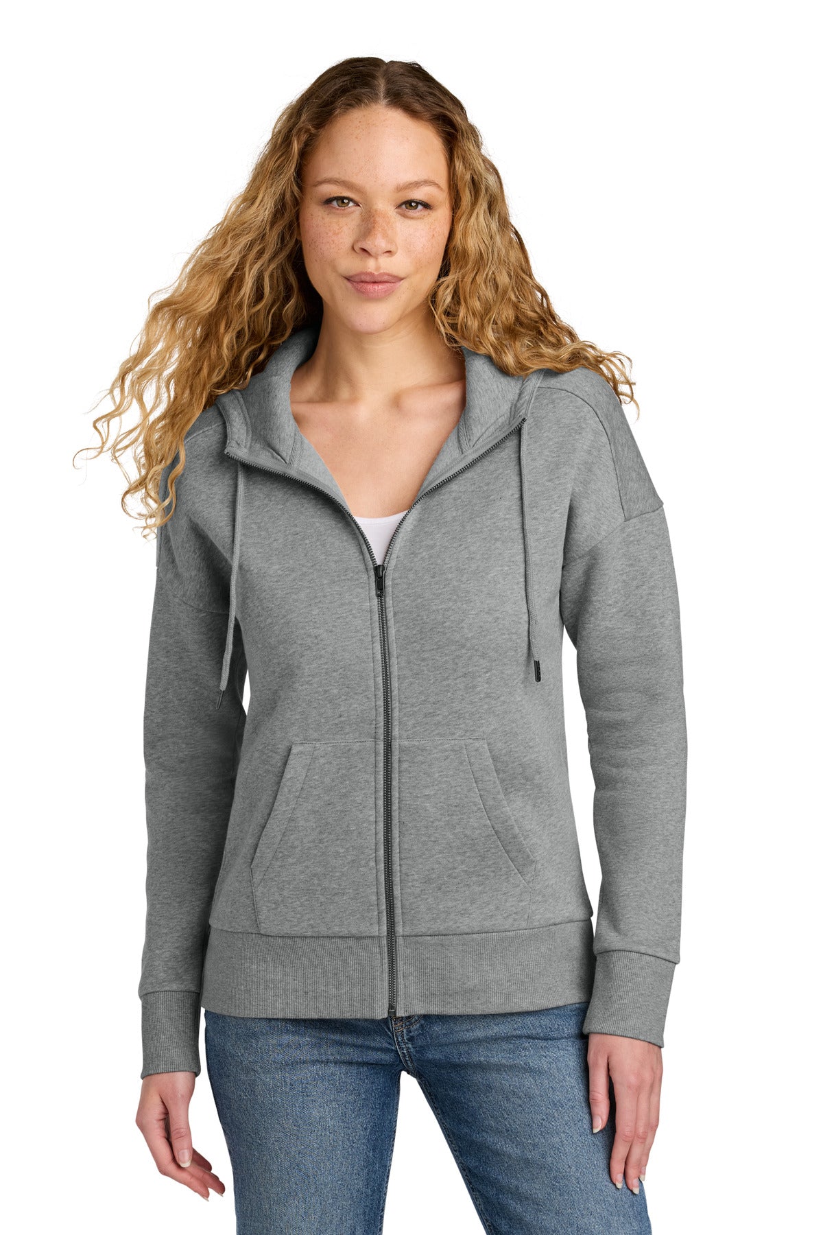 District ® Women's Perfect Weight ® Fleece Drop Shoulder Full-Zip Hoodie DT1104