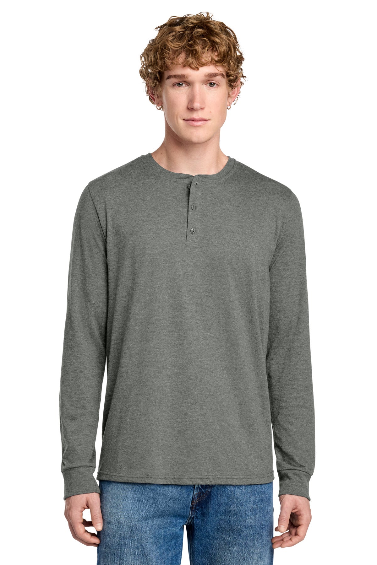 District® Perfect Tri® Long Sleeve Henley DT145
