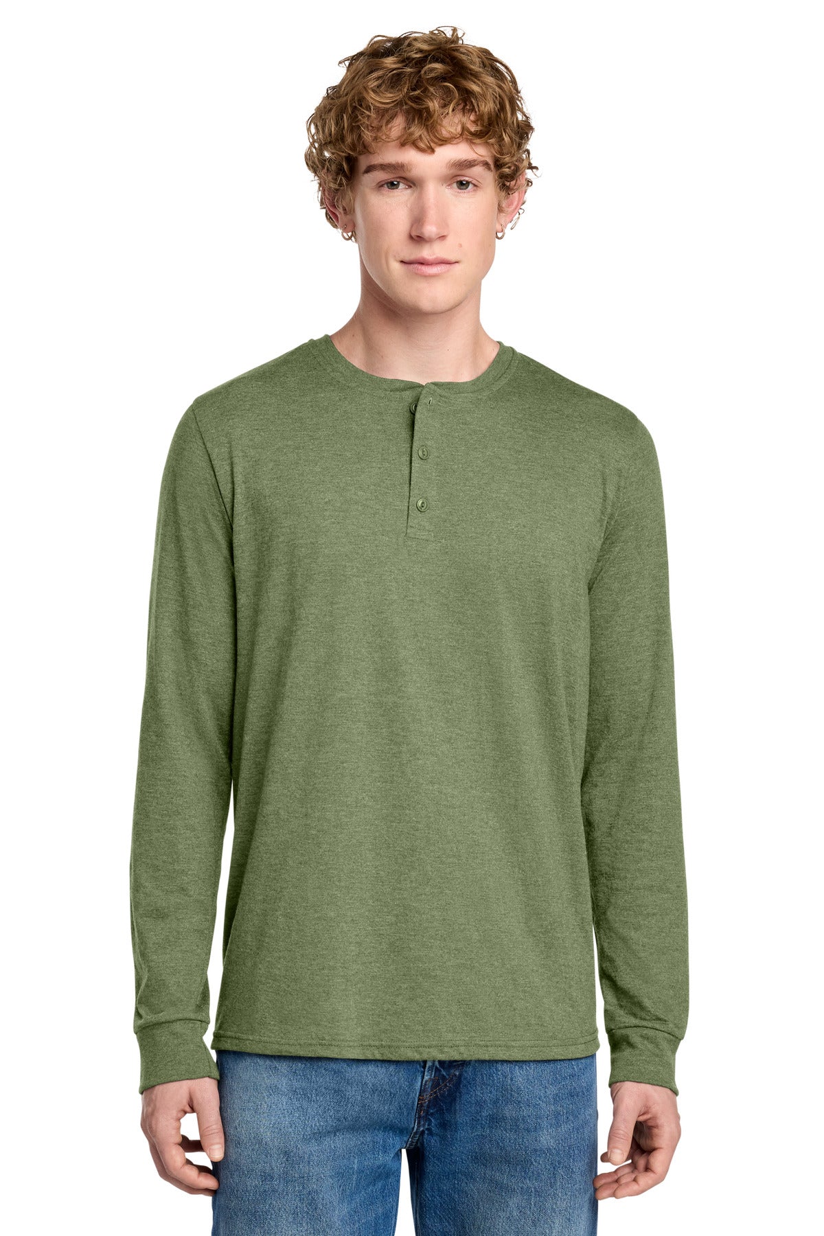 District® Perfect Tri® Long Sleeve Henley DT145