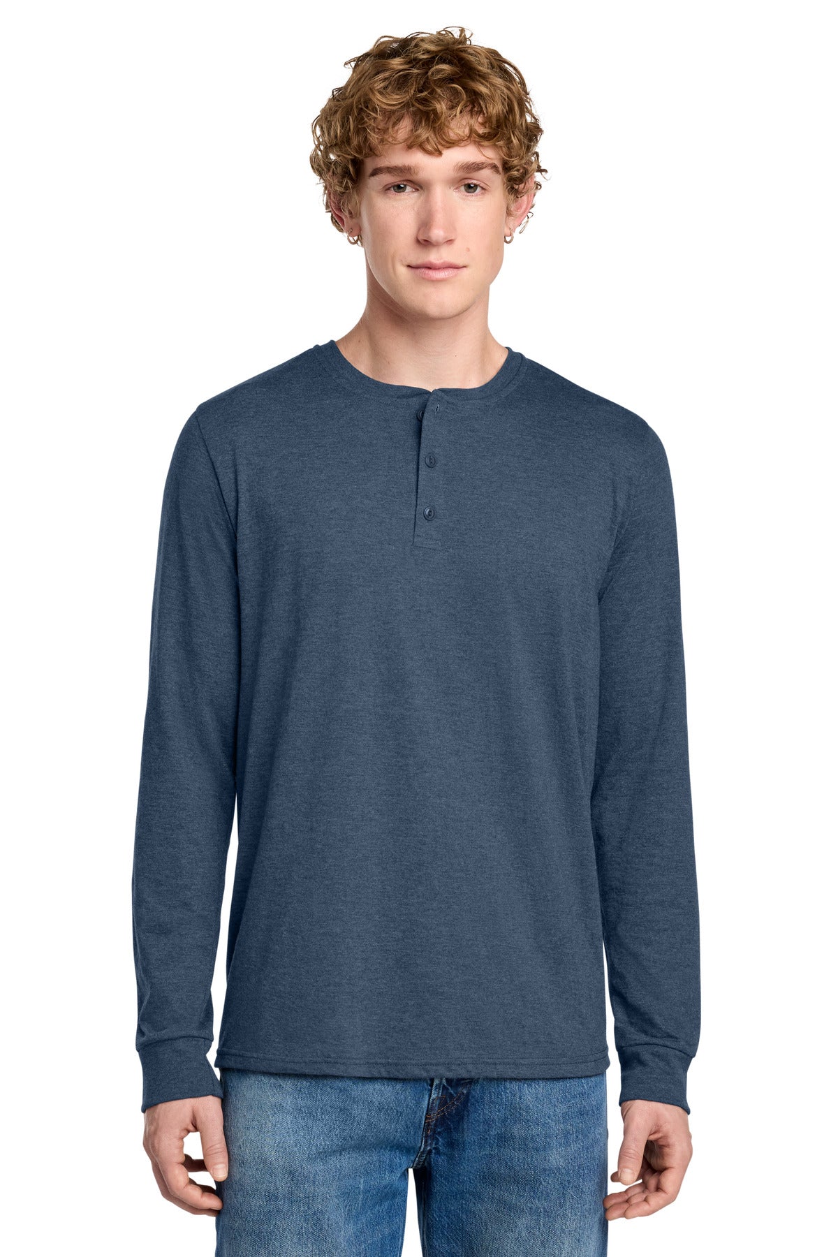 District® Perfect Tri® Long Sleeve Henley DT145
