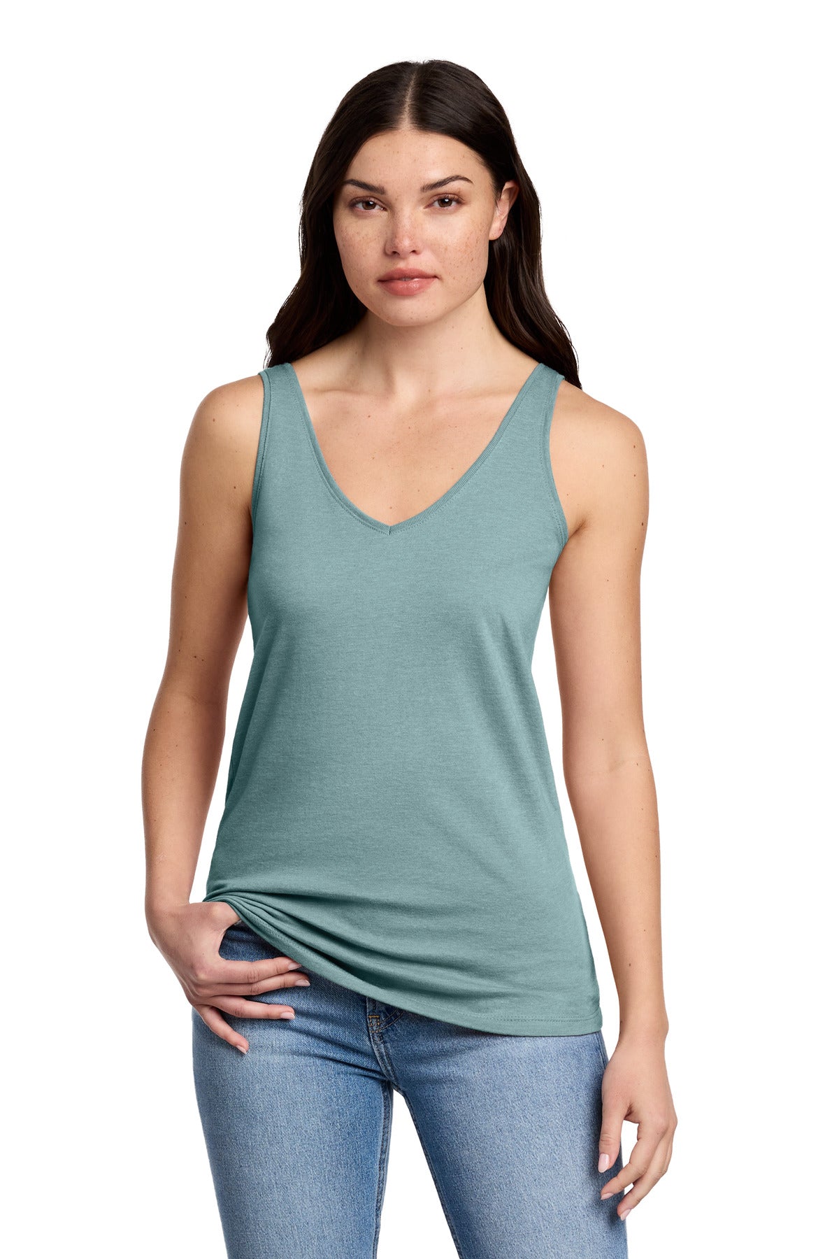 District® Women's Perfect Blend® CVC V-Neck Tank DT154
