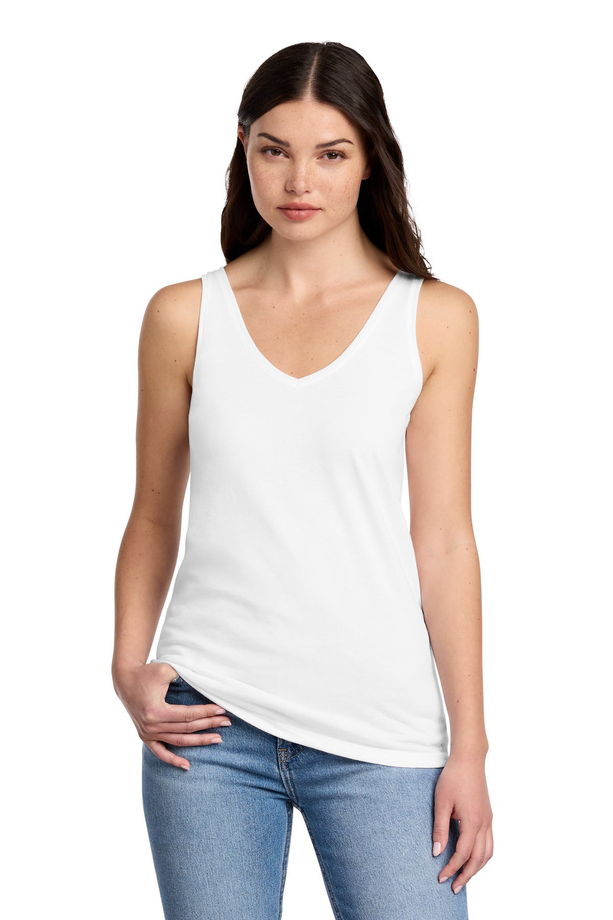District® Women's Perfect Blend® CVC V-Neck Tank DT154