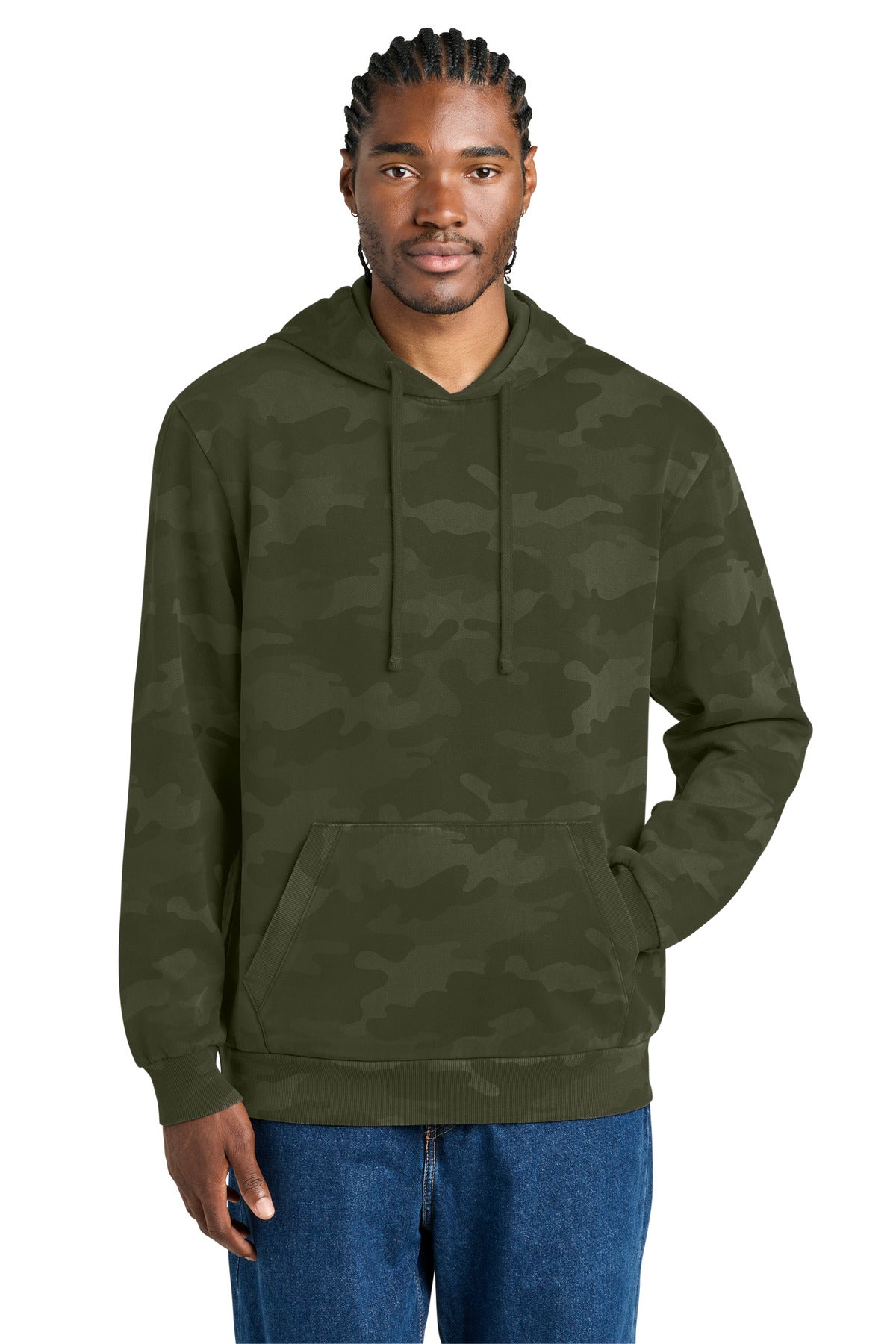 District Wash™ Camo Fleece Hoodie DT2200C