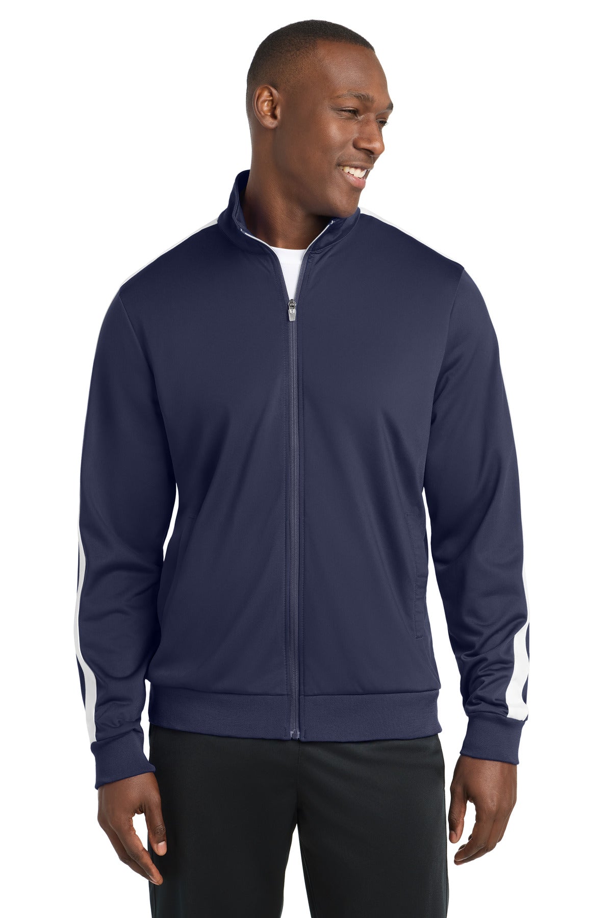 Sport-Tek ® Tricot Sleeve Stripe Track Jacket. JST94