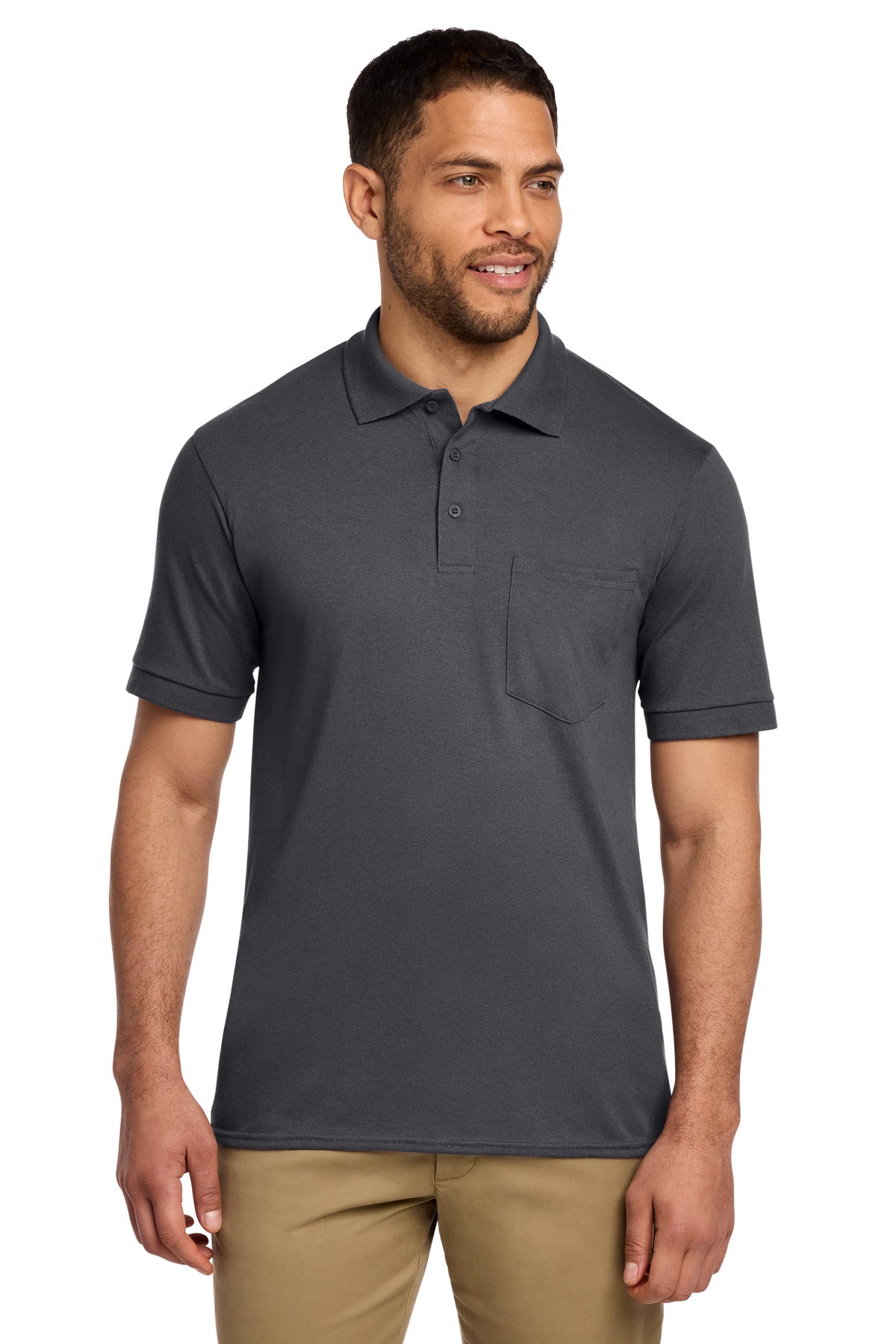 Port & Co® Core Blend Jersey Knit Pocket Polo. KP55P