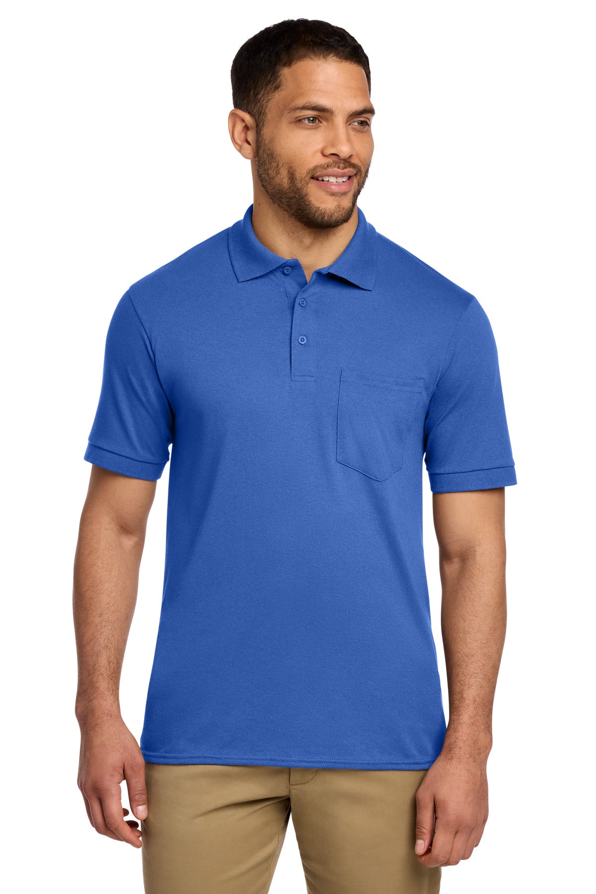 Port & Co® Core Blend Jersey Knit Pocket Polo. KP55P