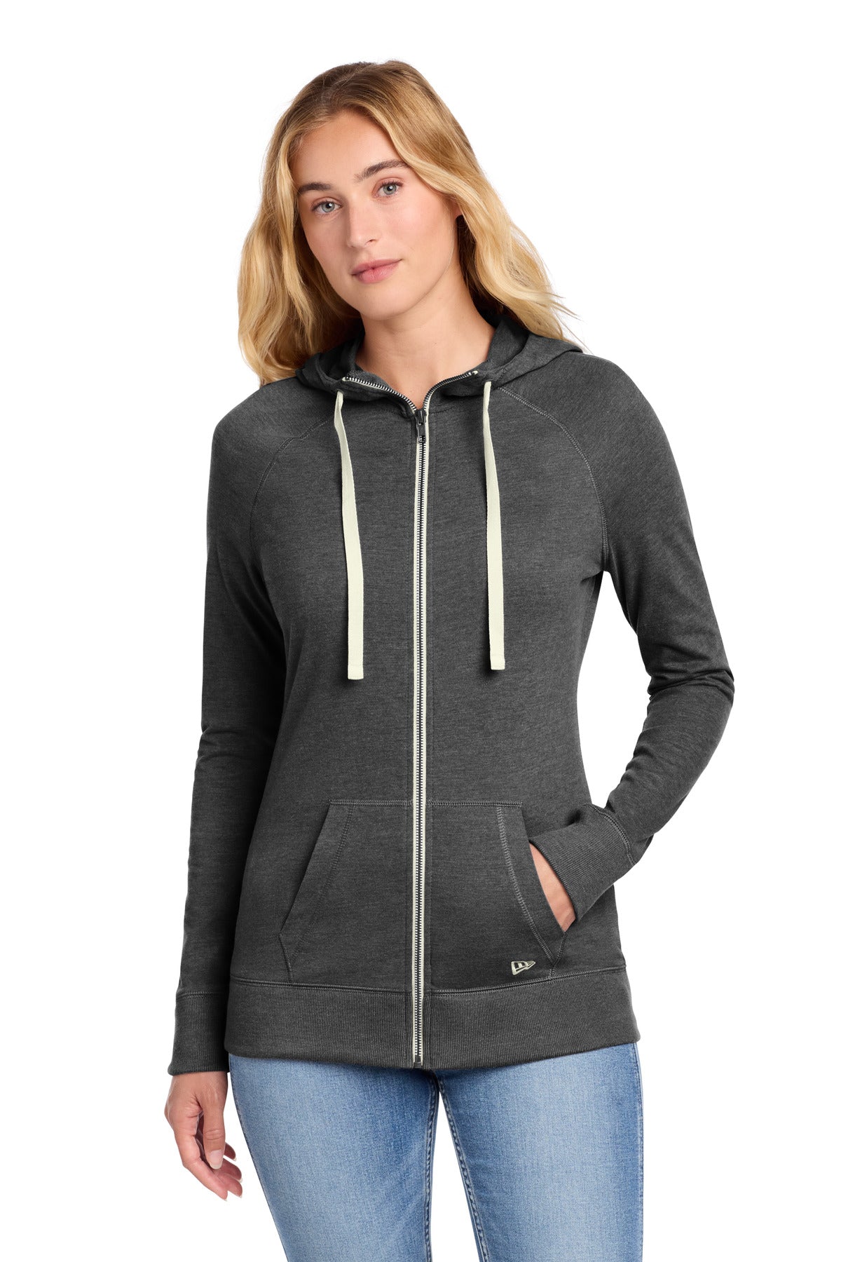New Era® Women's Sueded Cotton Blend Full-Zip Hoodie. LNEA122
