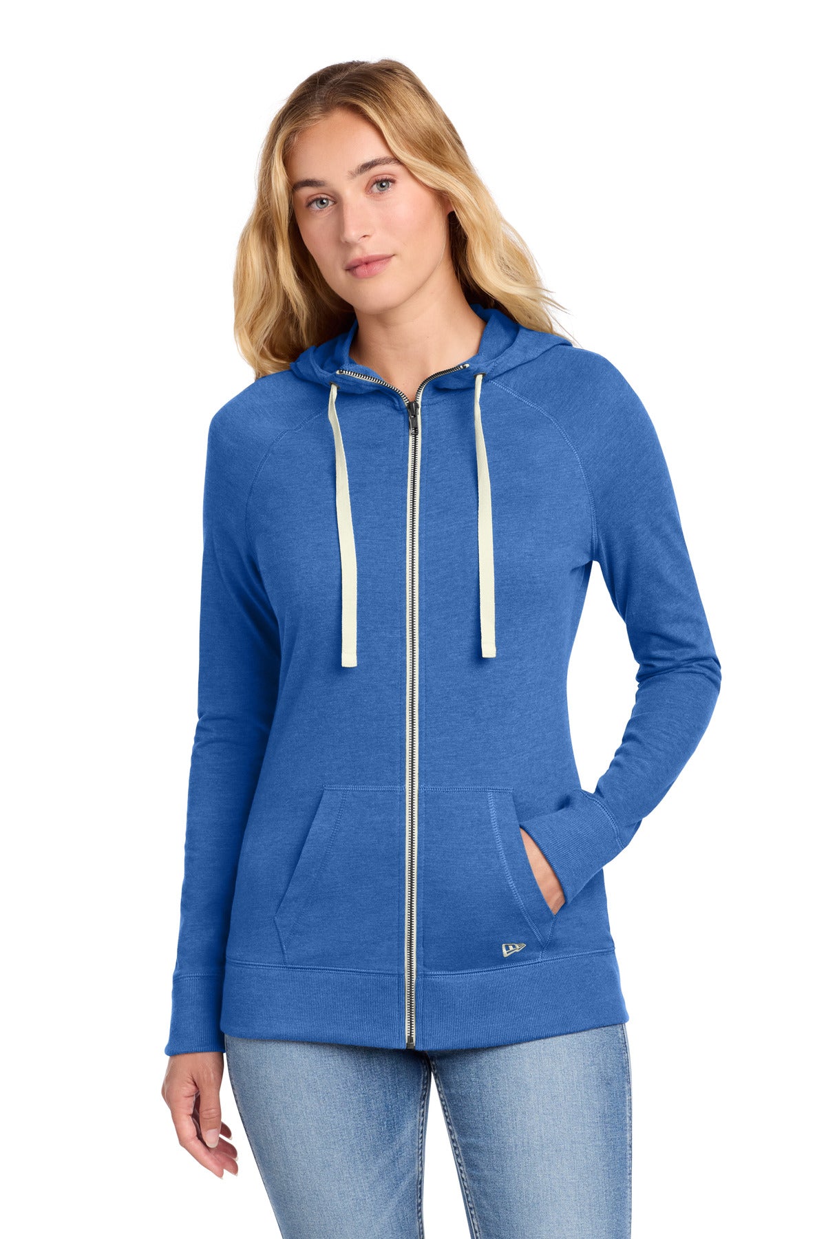 New Era® Women's Sueded Cotton Blend Full-Zip Hoodie. LNEA122