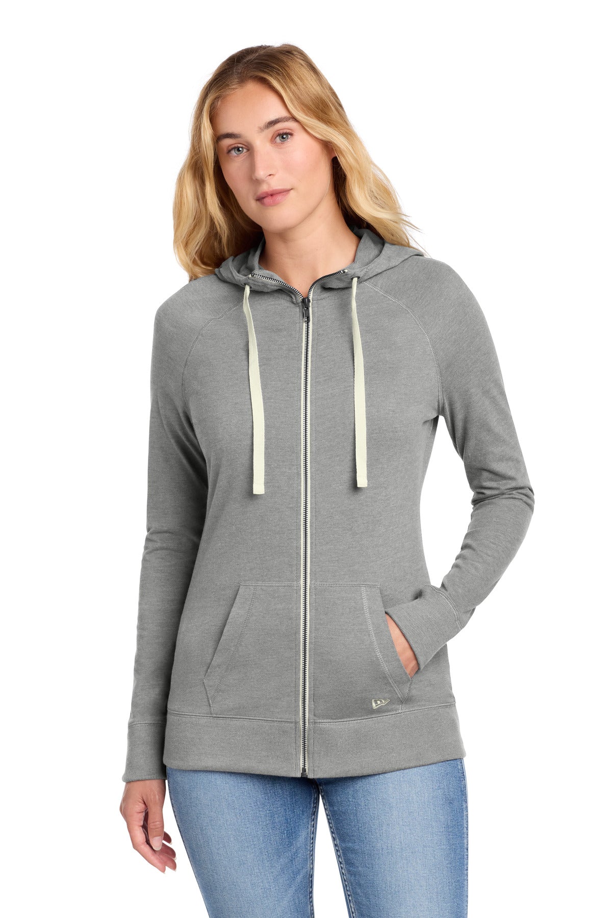 New Era® Women's Sueded Cotton Blend Full-Zip Hoodie. LNEA122