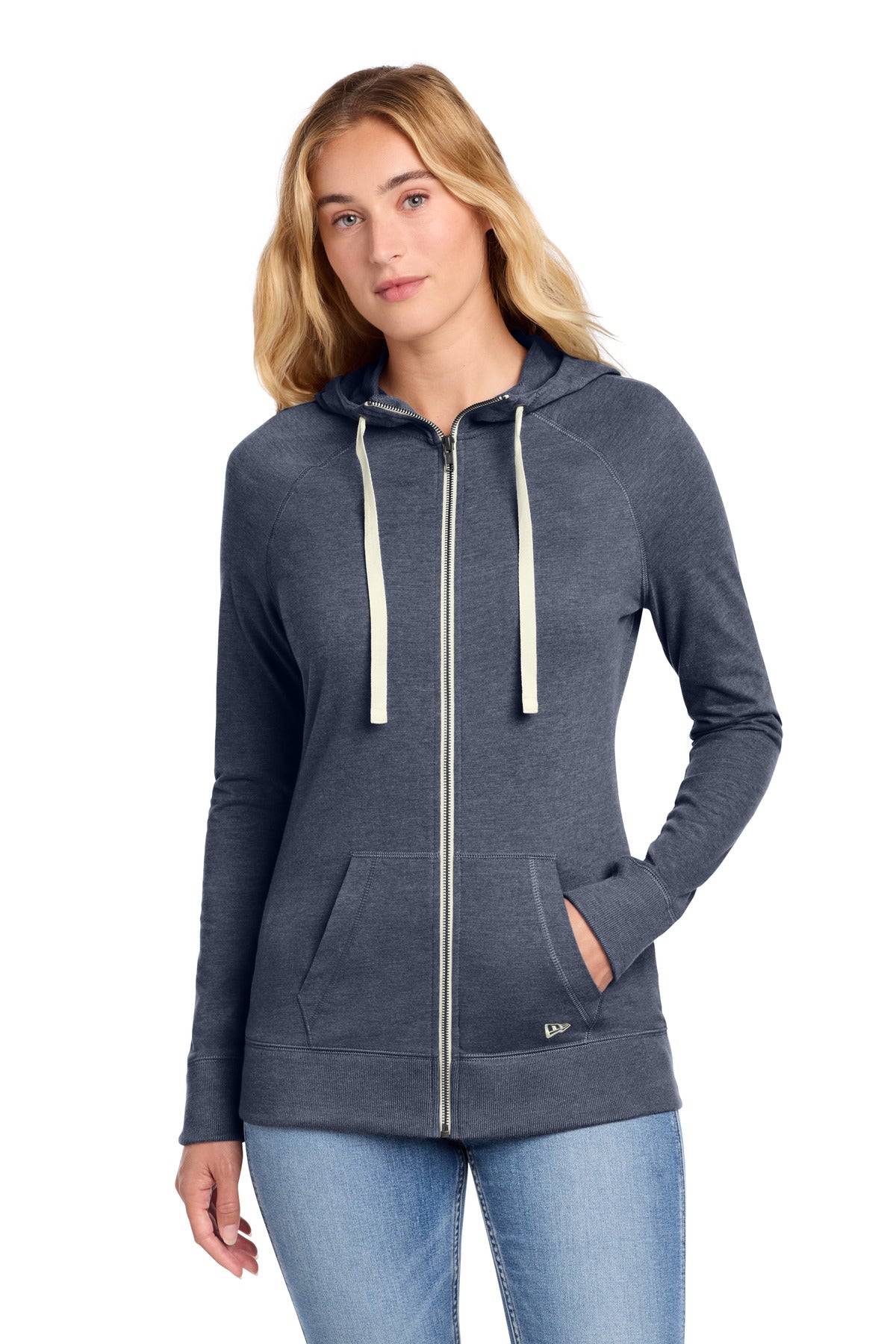 New Era® Women's Sueded Cotton Blend Full-Zip Hoodie. LNEA122