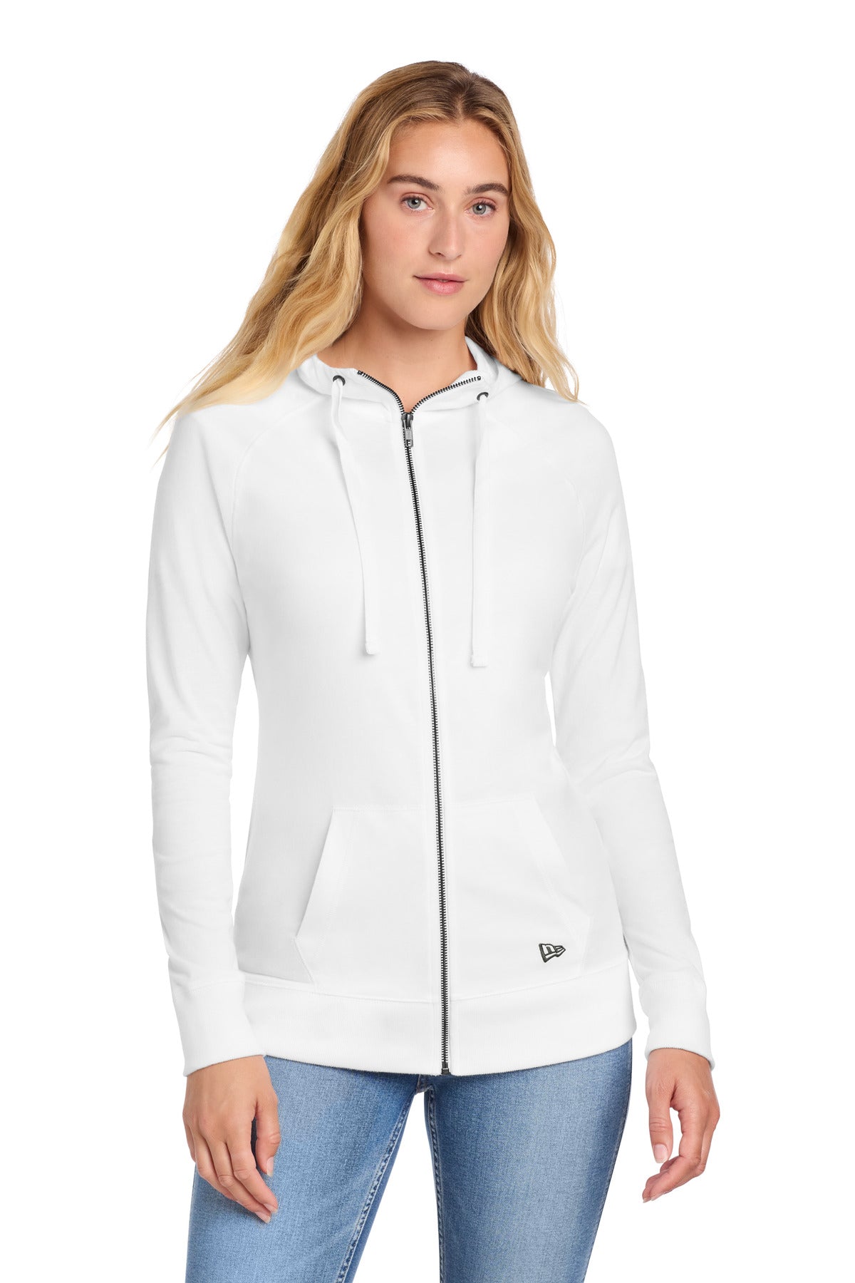 New Era® Women's Sueded Cotton Blend Full-Zip Hoodie. LNEA122