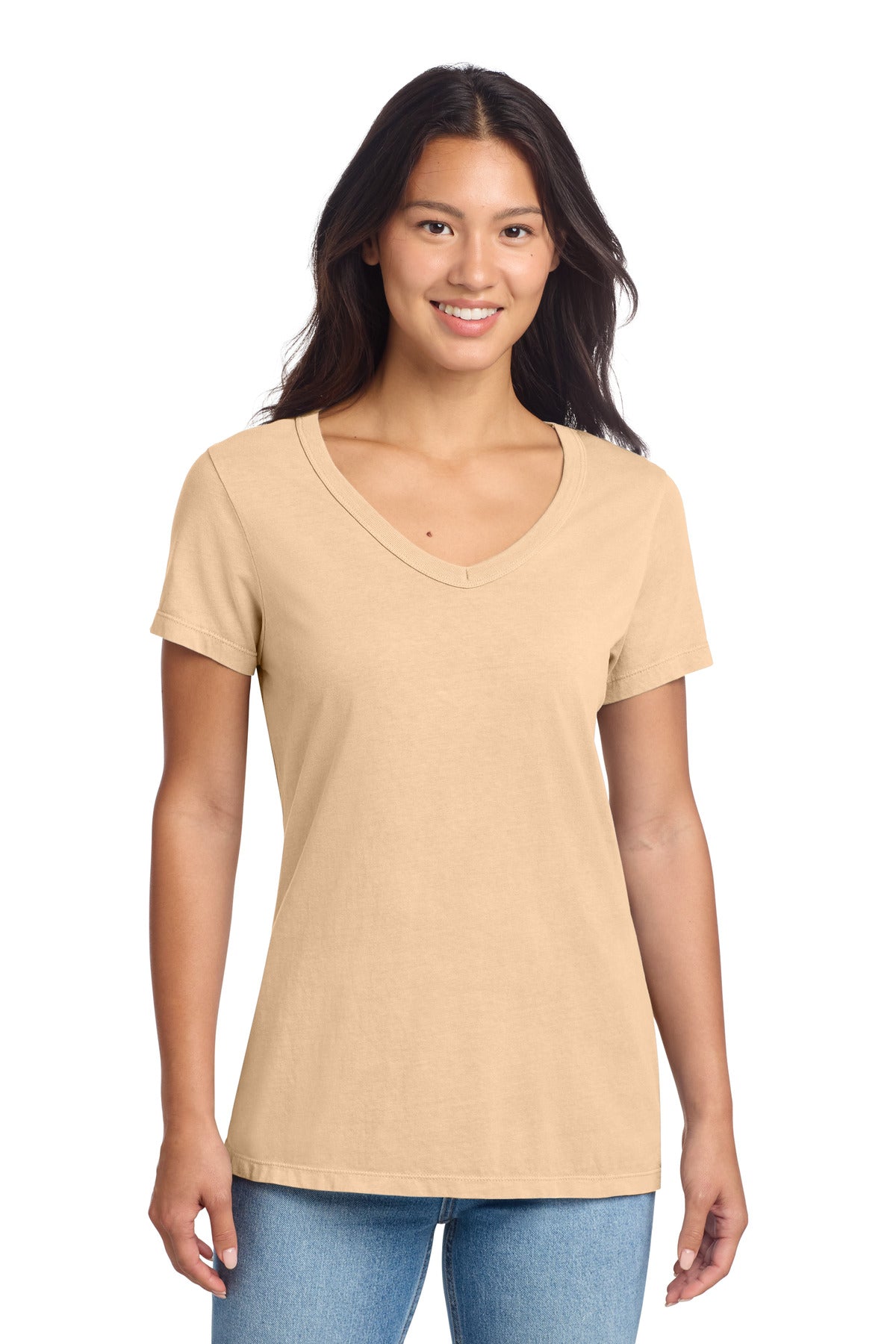 Port & Co® Women's Beach Wash® Garment-Dyed V-Neck Tee LPC099V