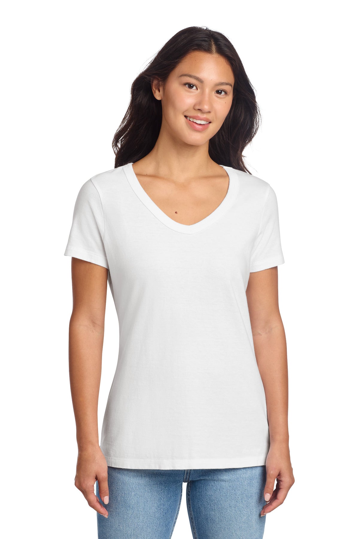 Port & Co® Women's Beach Wash® Garment-Dyed V-Neck Tee LPC099V
