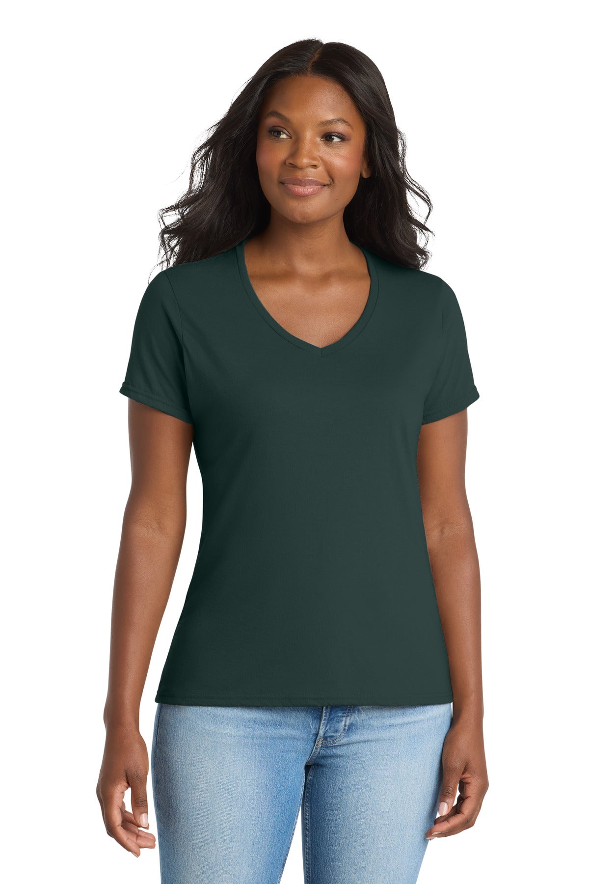 Port & Co® Women's Performance Blend V-Neck Tee. LPC381V