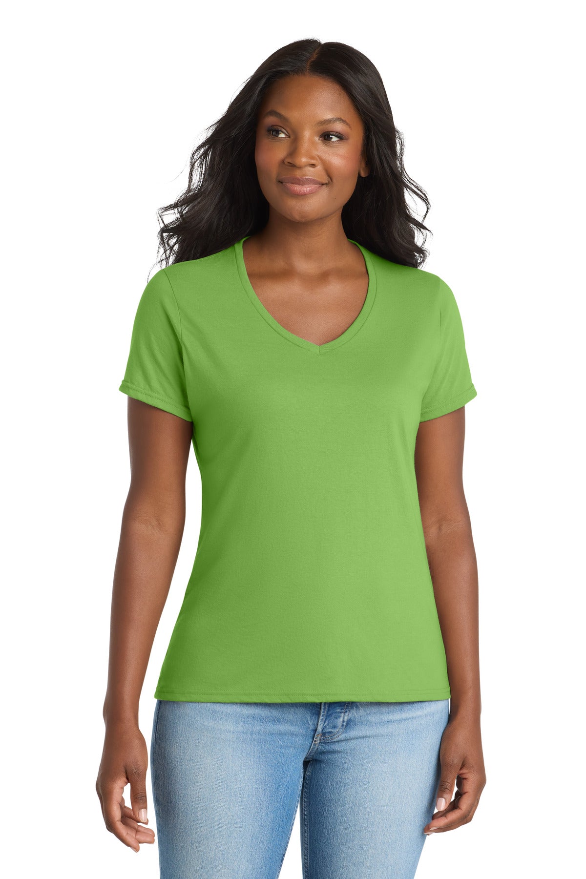 Port & Co® Women's Performance Blend V-Neck Tee. LPC381V