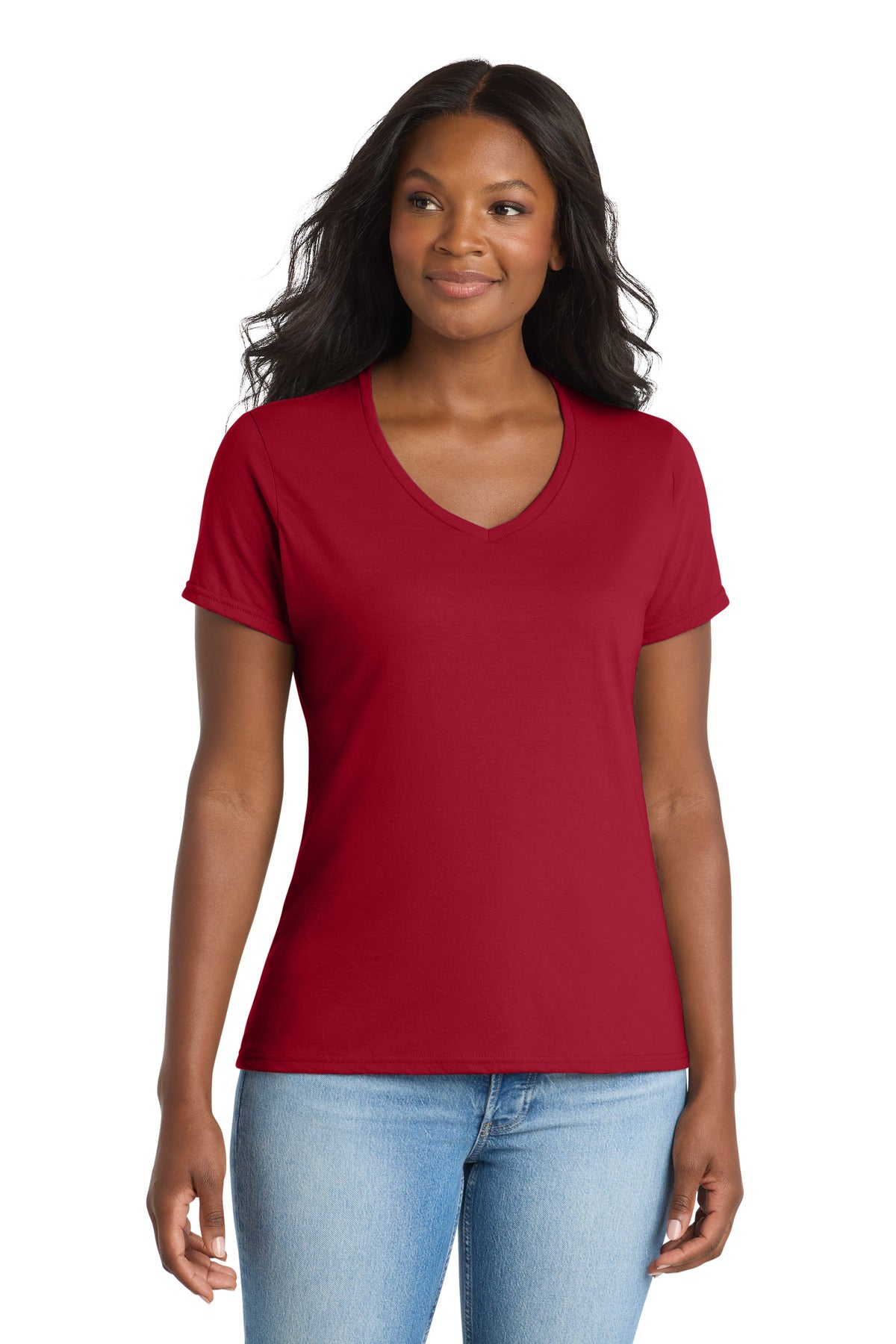 Port & Co® Women's Performance Blend V-Neck Tee. LPC381V