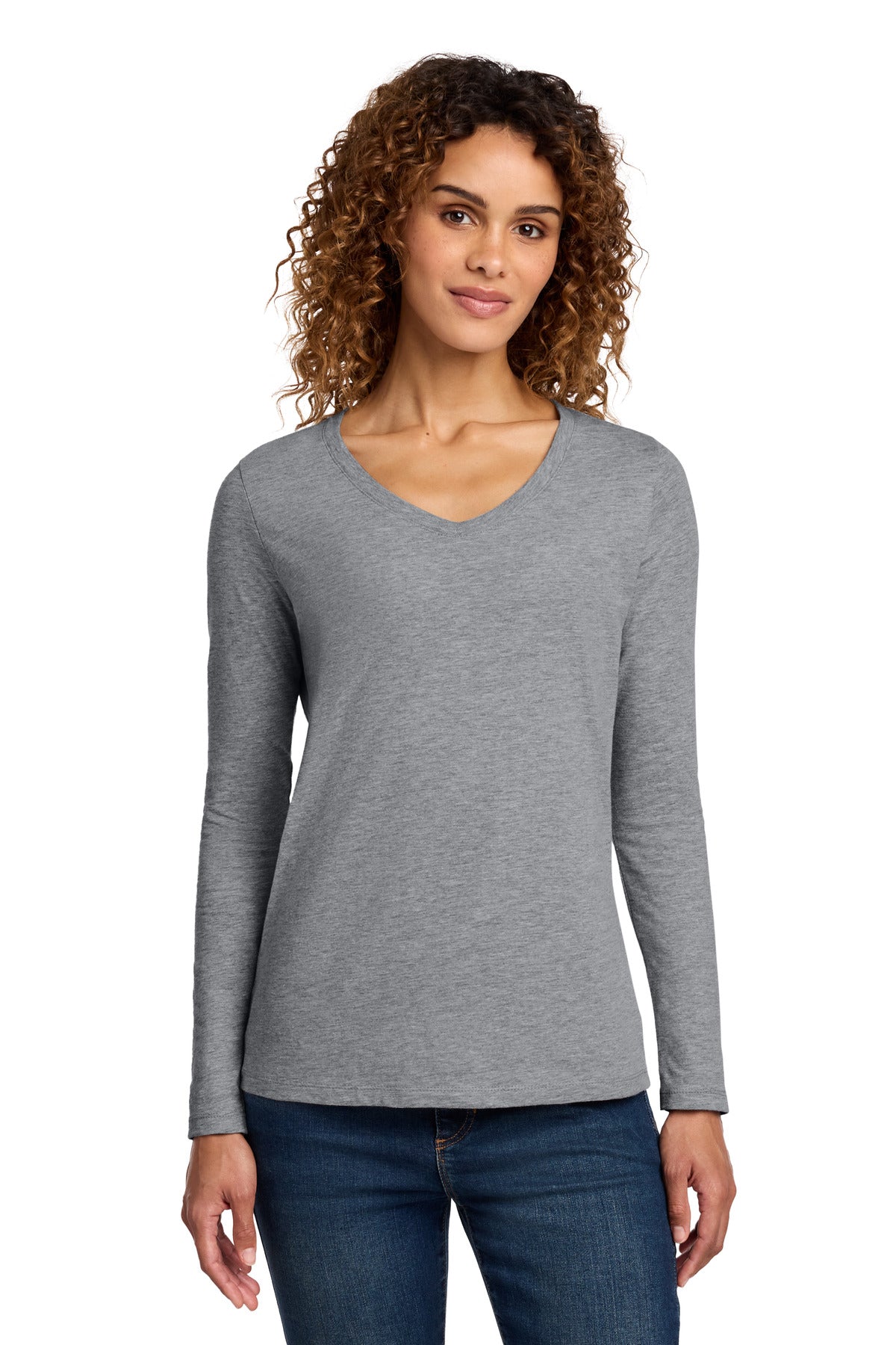 Port & Co® Women's Long Sleeve Fan Favorite V-Neck Tee. LPC450VLS