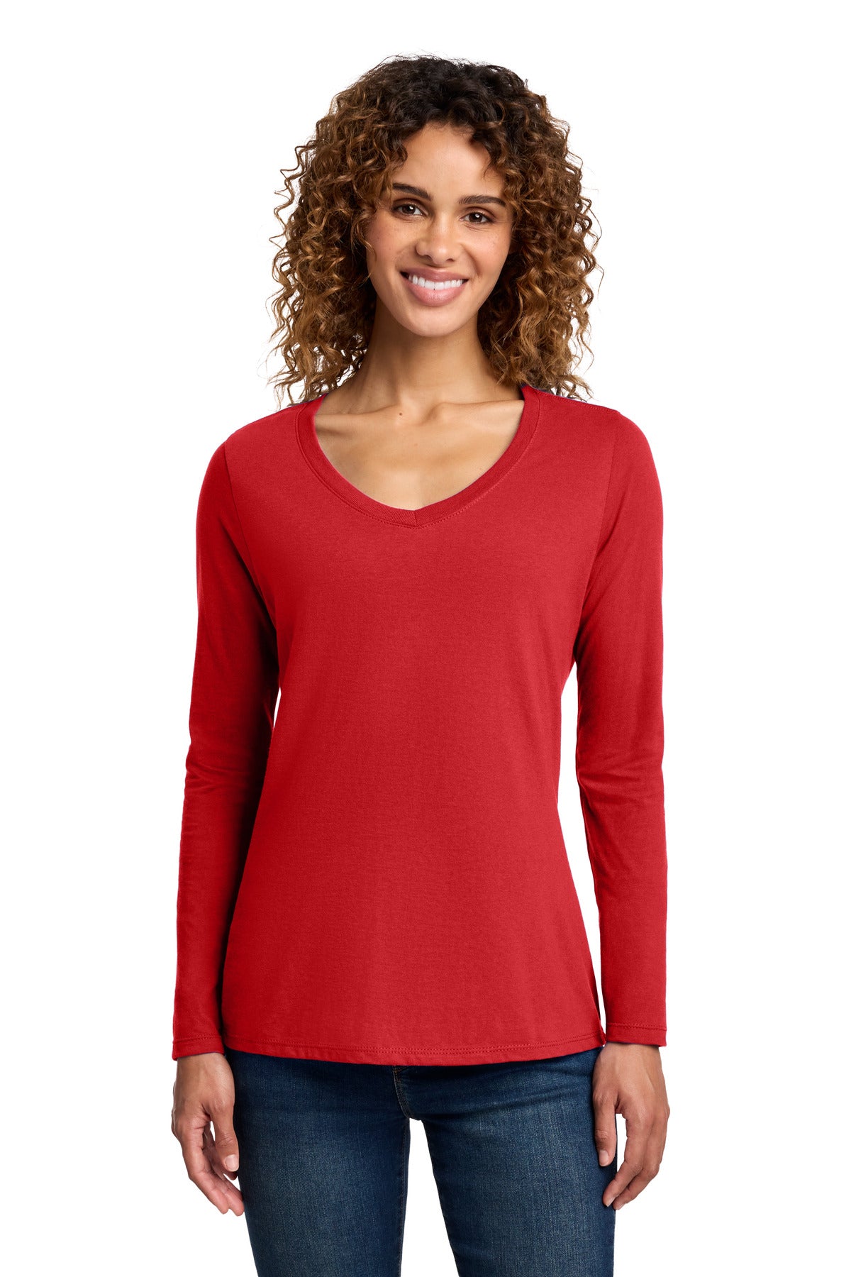 Port & Co® Women's Long Sleeve Fan Favorite V-Neck Tee. LPC450VLS