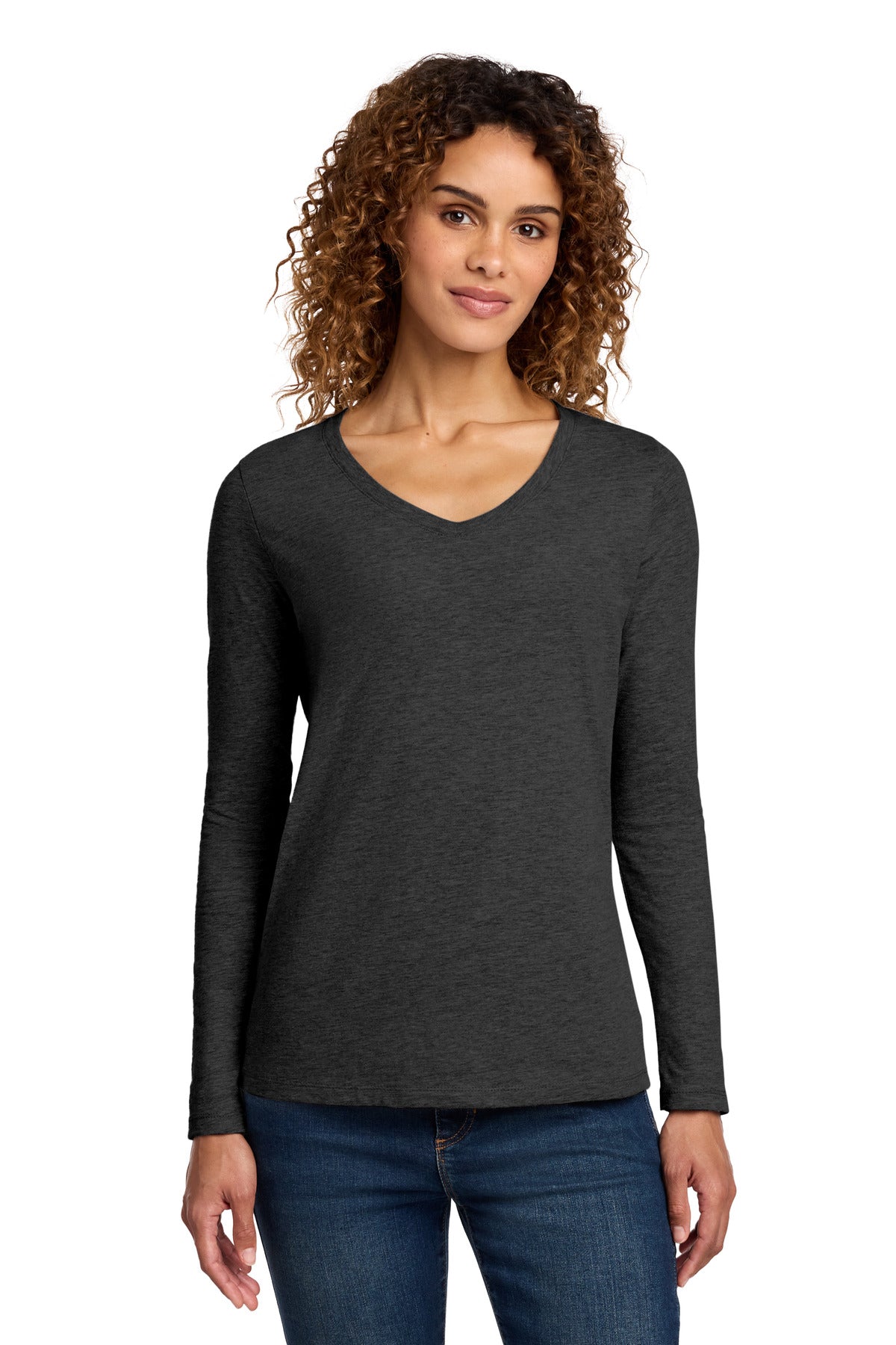 Port & Co® Women's Long Sleeve Fan Favorite V-Neck Tee. LPC450VLS
