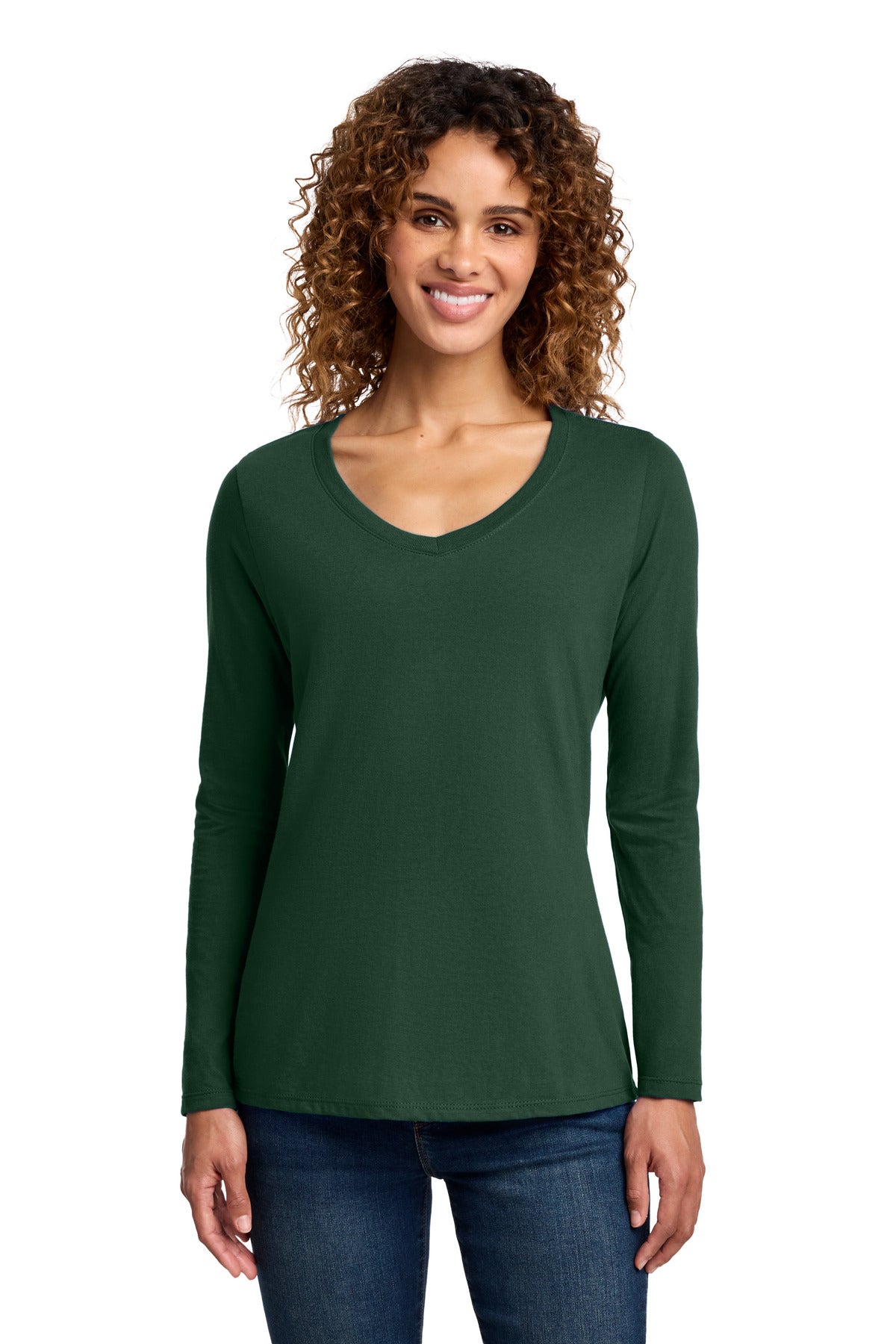 Port & Co® Women's Long Sleeve Fan Favorite V-Neck Tee. LPC450VLS