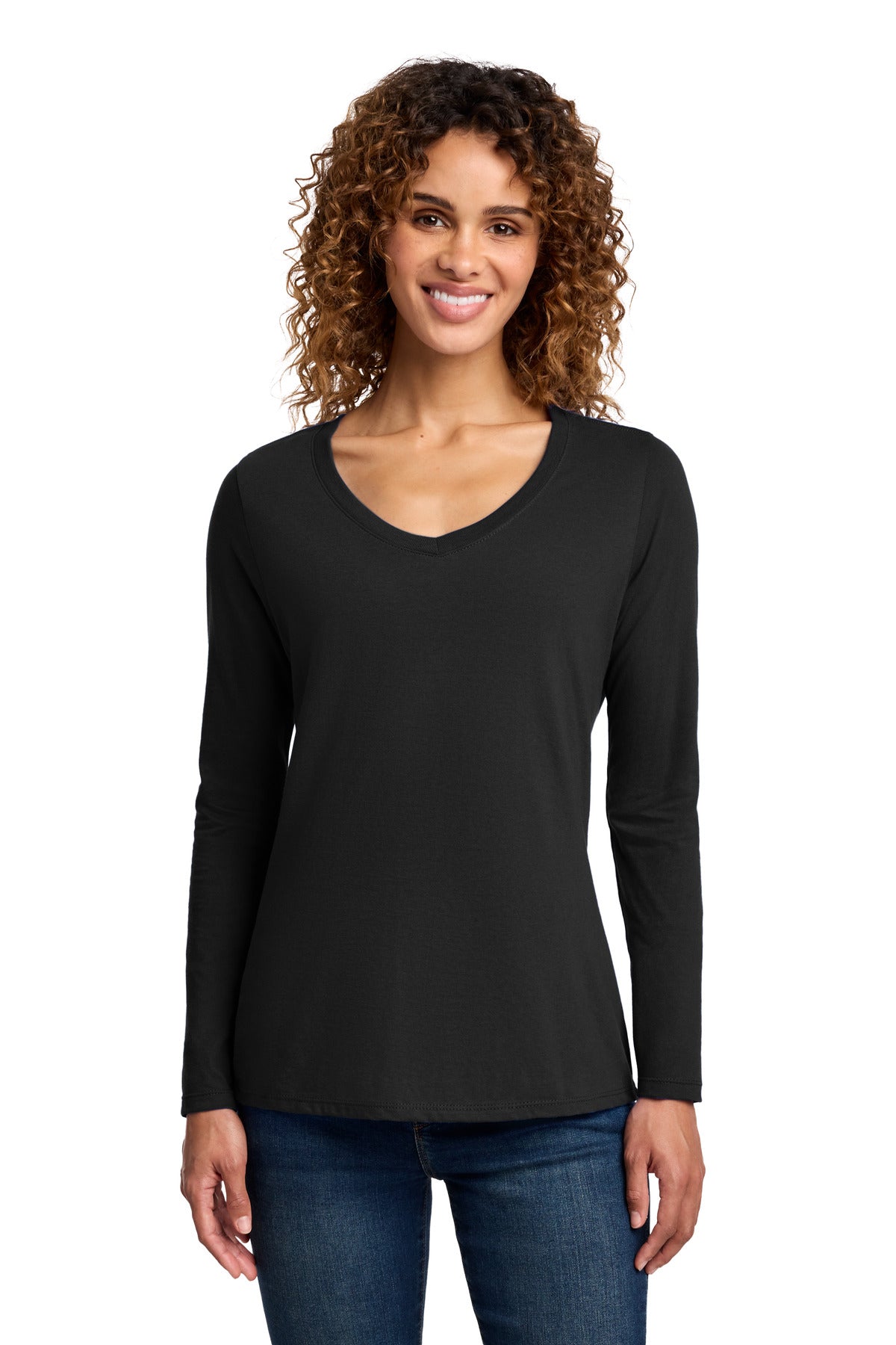 Port & Co® Women's Long Sleeve Fan Favorite V-Neck Tee. LPC450VLS