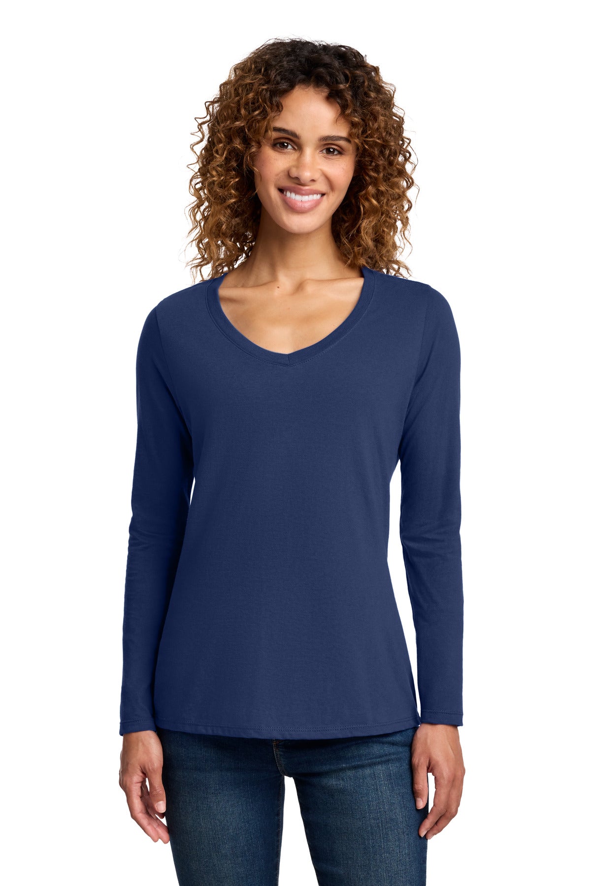 Port & Co® Women's Long Sleeve Fan Favorite V-Neck Tee. LPC450VLS