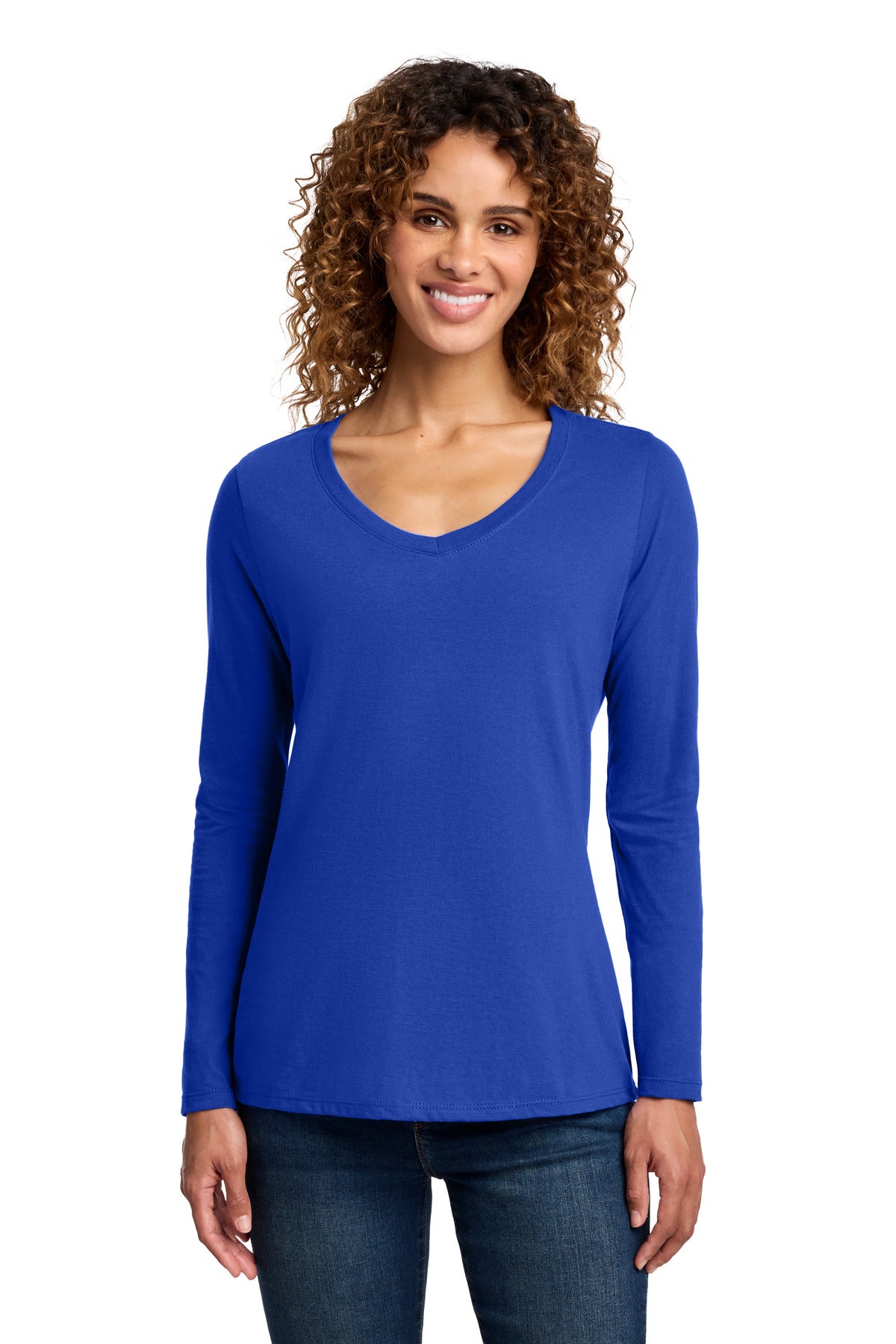 Port & Co® Women's Long Sleeve Fan Favorite V-Neck Tee. LPC450VLS