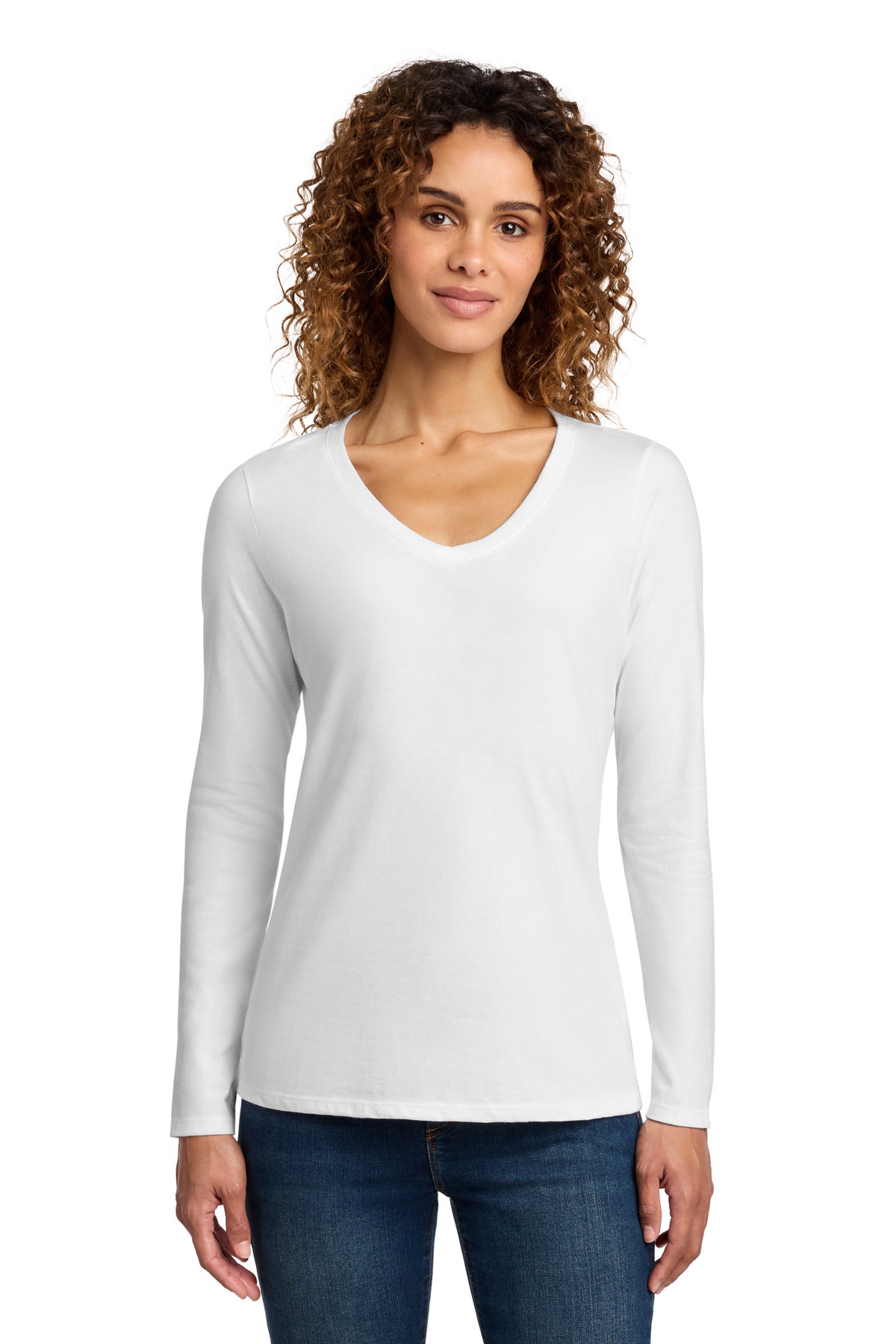 Port & Co® Women's Long Sleeve Fan Favorite V-Neck Tee. LPC450VLS
