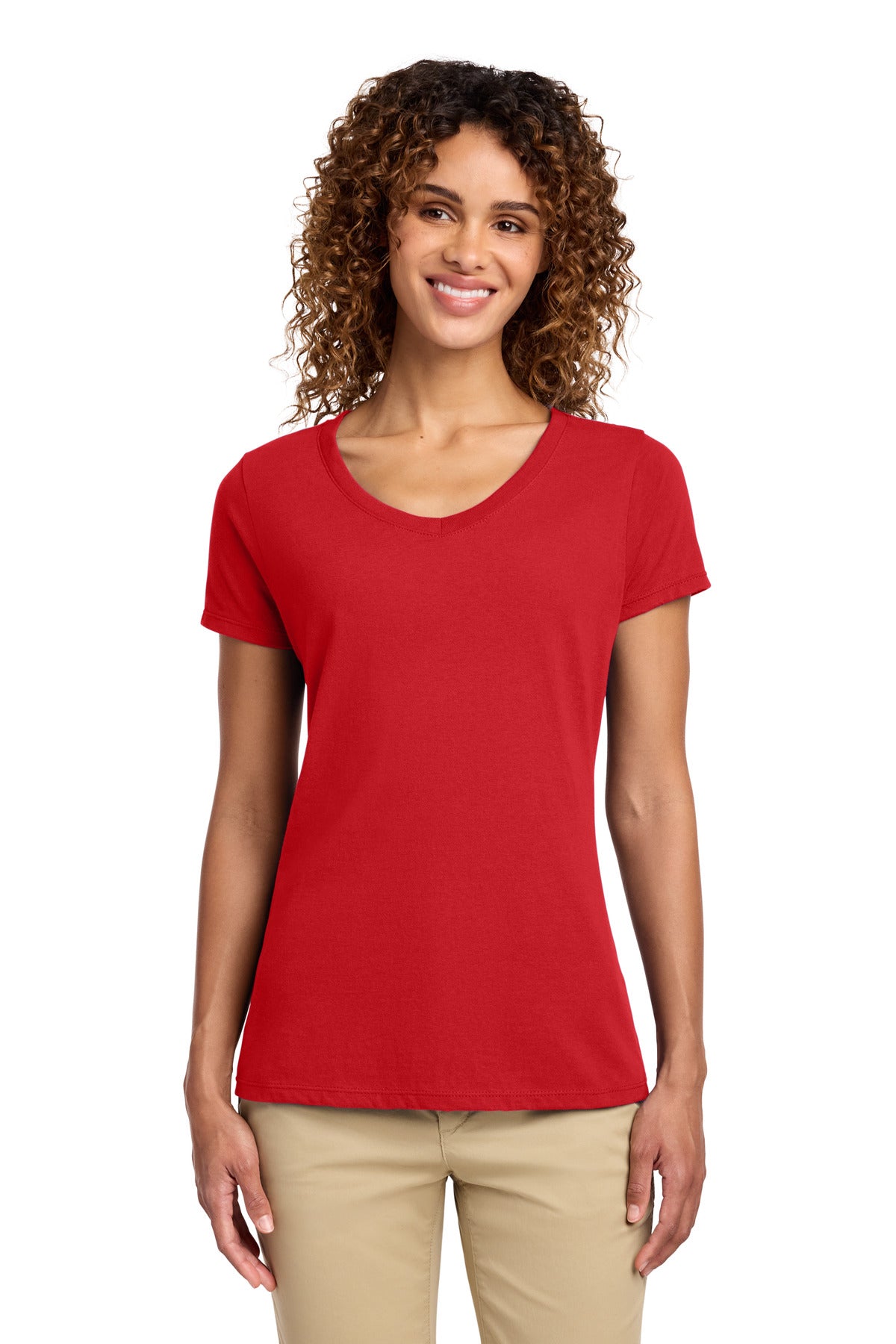 Port & Co® Women's Fan Favorite V-Neck Tee. LPC450V