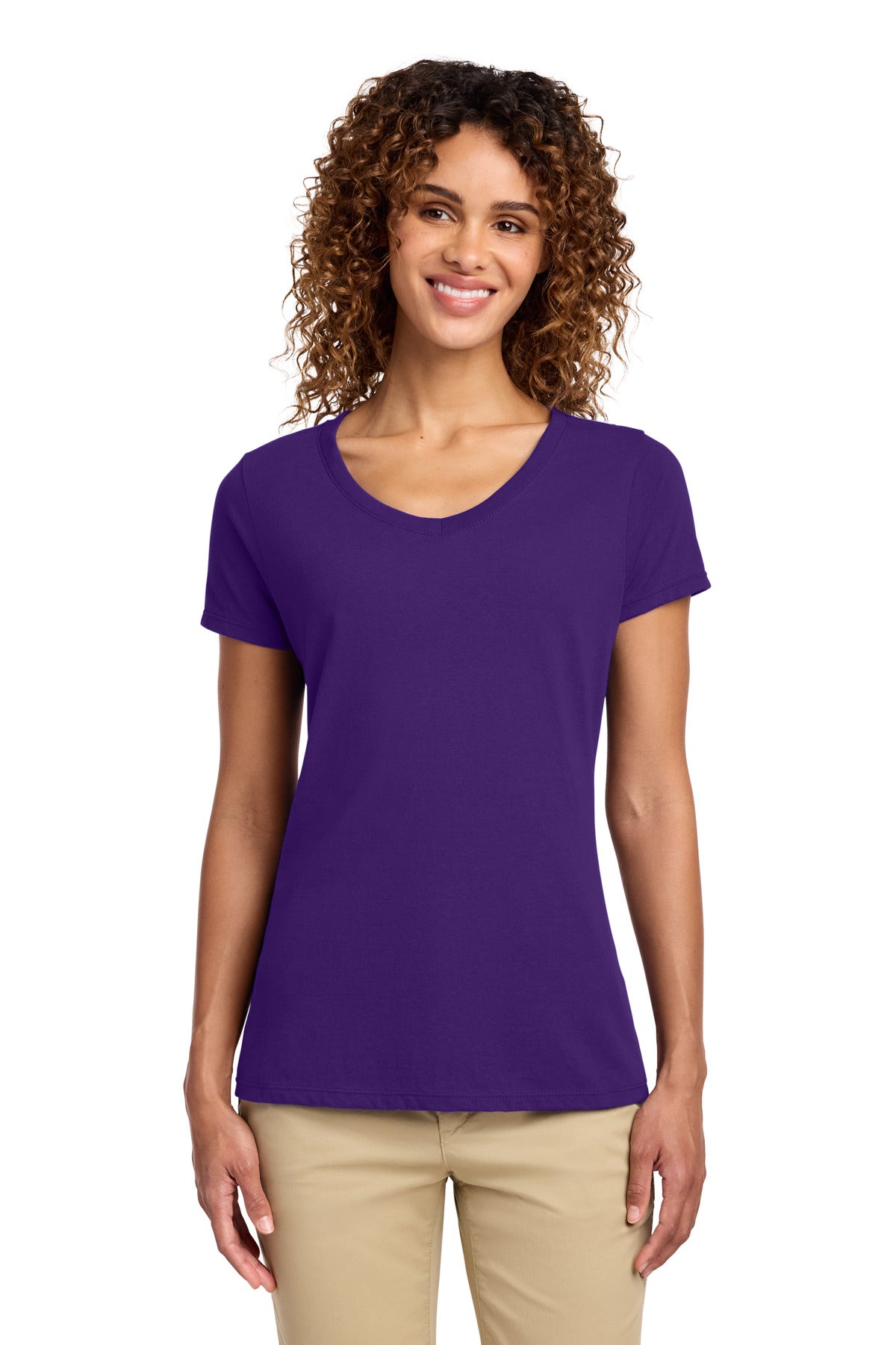 Port & Co® Women's Fan Favorite V-Neck Tee. LPC450V