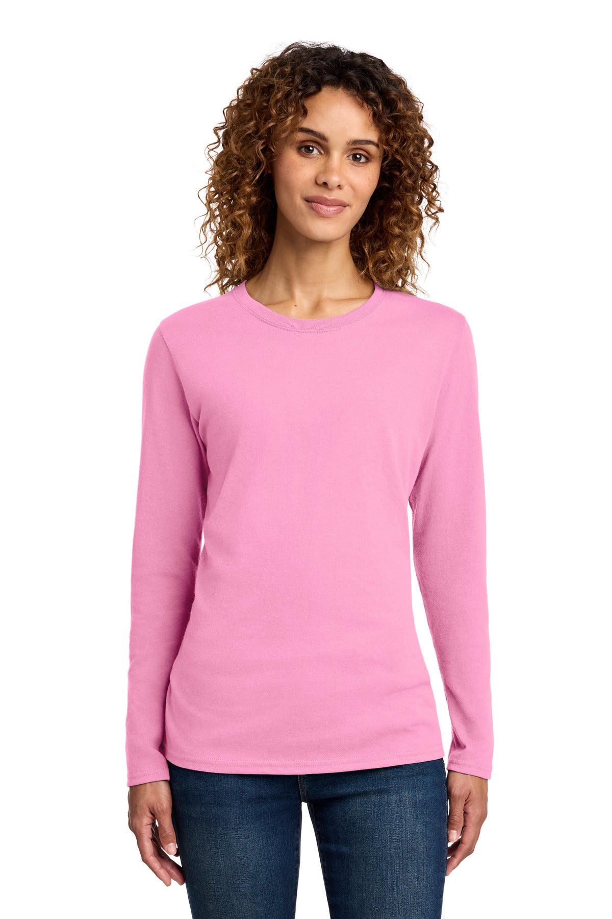 Port & Co® Women's Long Sleeve Core Cotton Tee. LPC54LS