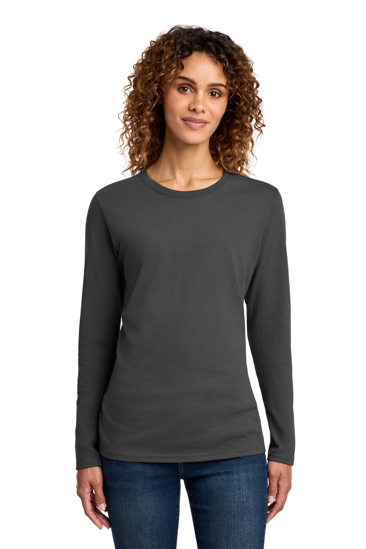 Port & Co® Women's Long Sleeve Core Cotton Tee. LPC54LS