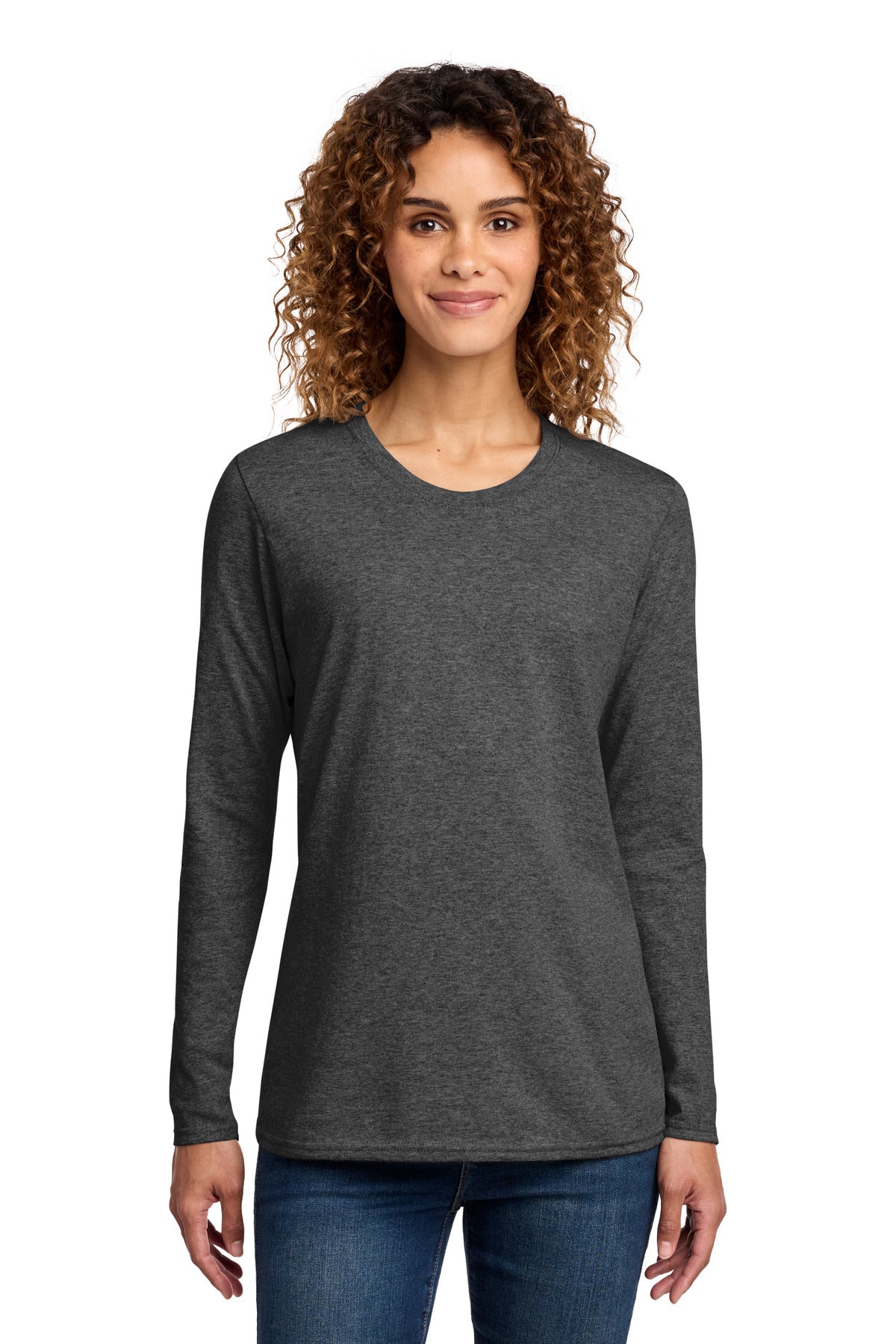Port & Co® Women's Long Sleeve Core Cotton Tee. LPC54LS