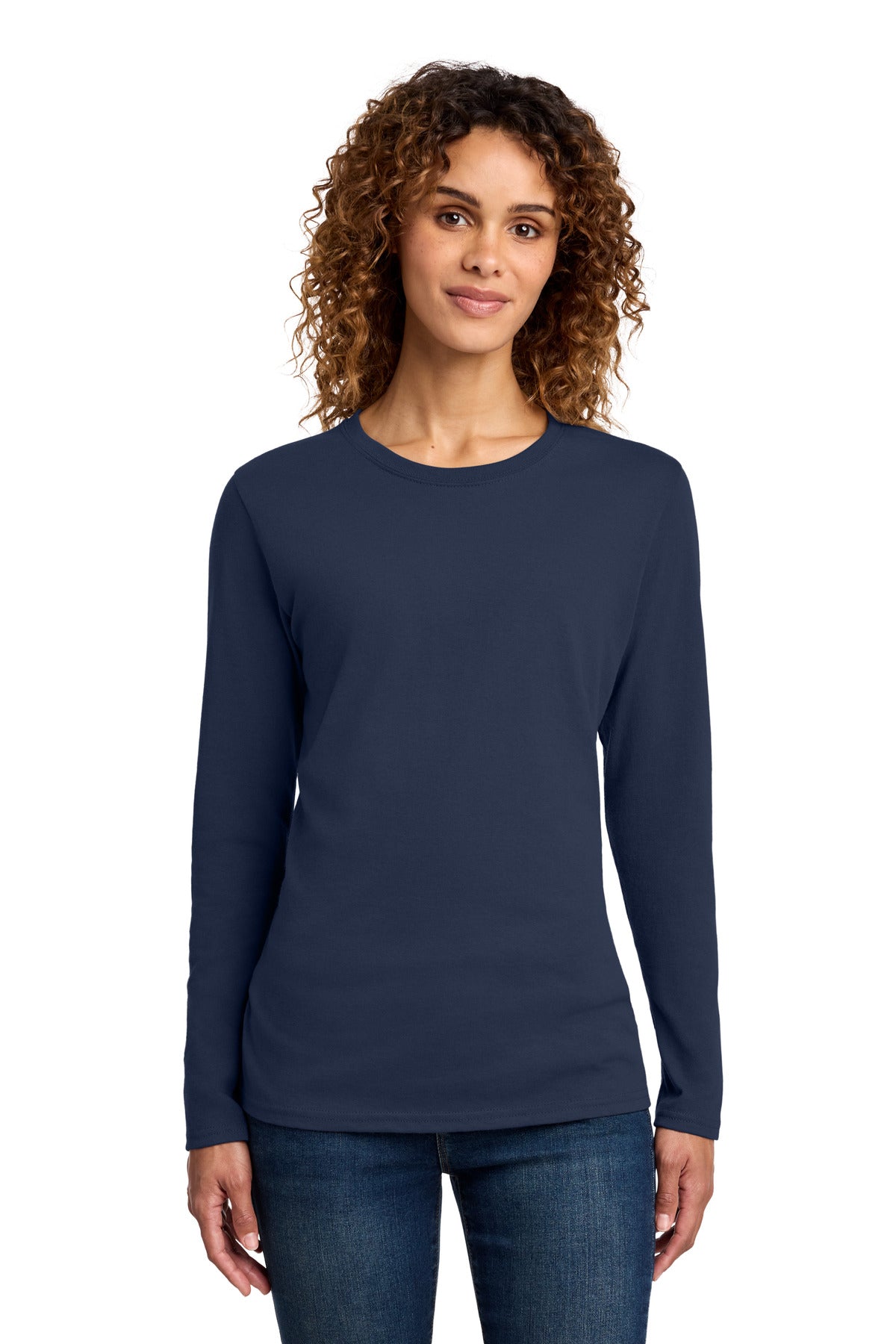 Port & Co® Women's Long Sleeve Core Cotton Tee. LPC54LS