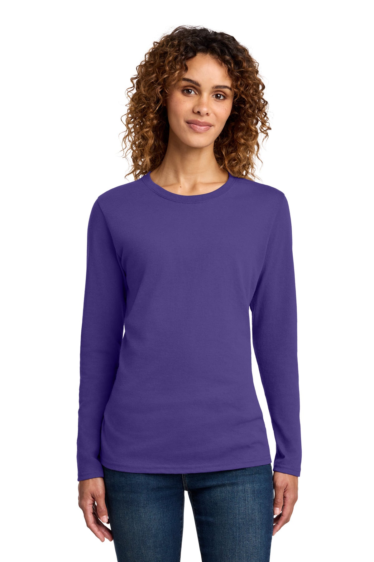 Port & Co® Women's Long Sleeve Core Cotton Tee. LPC54LS